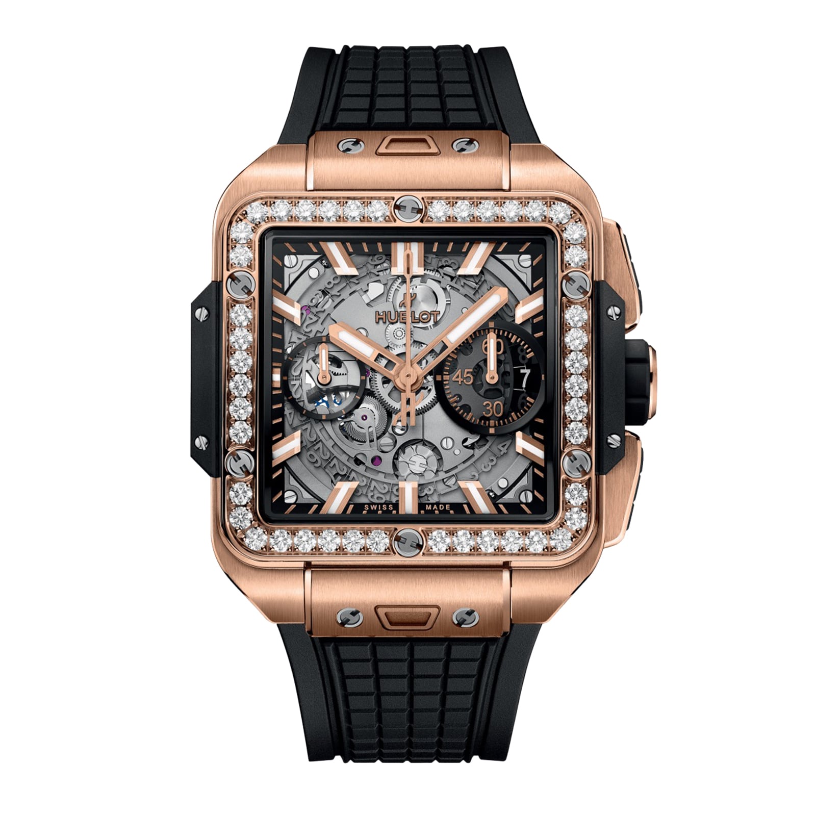 Reloj Hublot Square Bang King Oro Diamantes 42mm 821.OX.0180.RX.1204