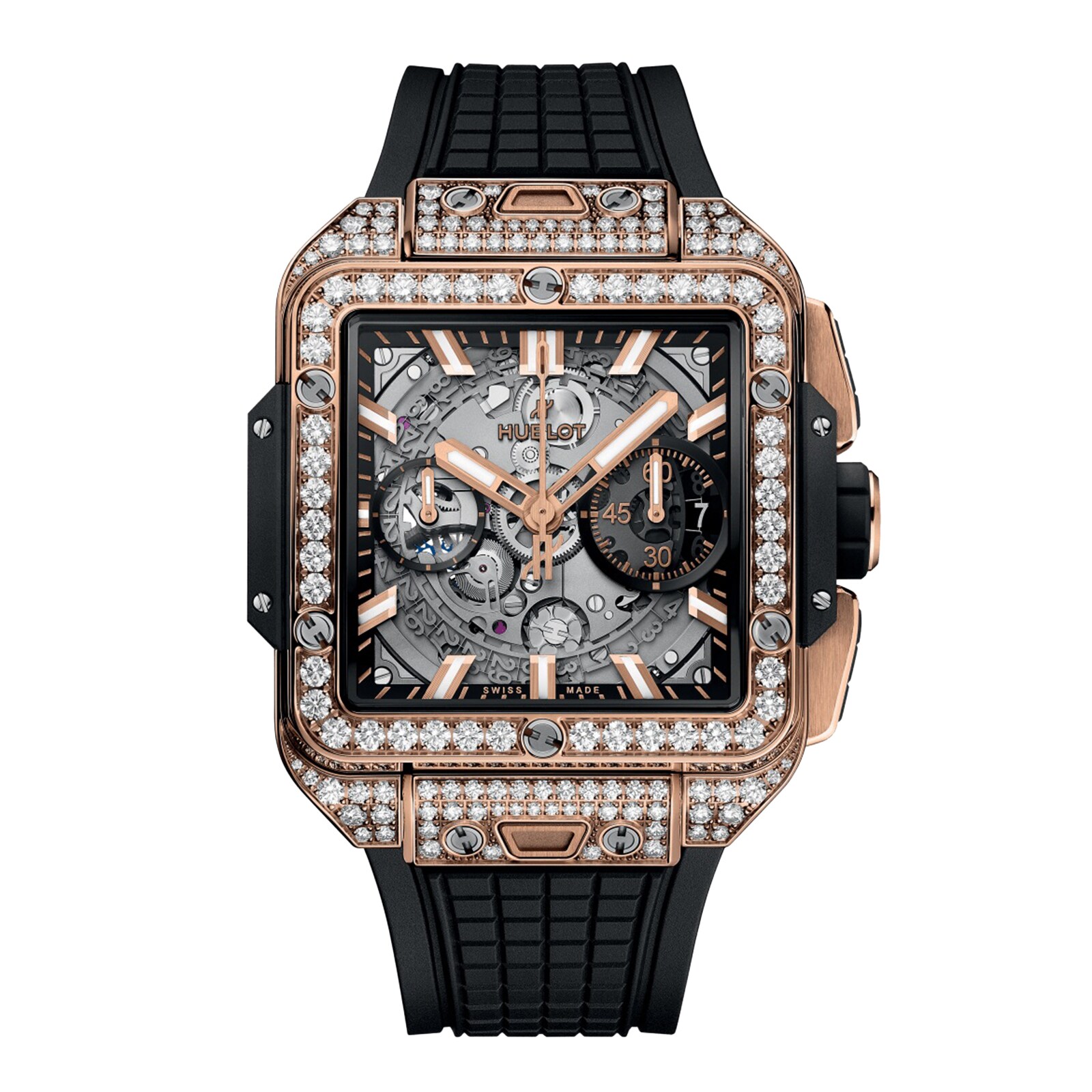 Reloj Hublot Square Bang Unico King Gold Pave 42mm 821.OX.0180.RX.1604