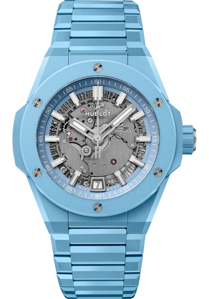 Reloj Hublot Big Bang Integrated Time Only Ceramica azul cielo 40 mm para hombre de edicion limitada gris 456.EX.5120.EX