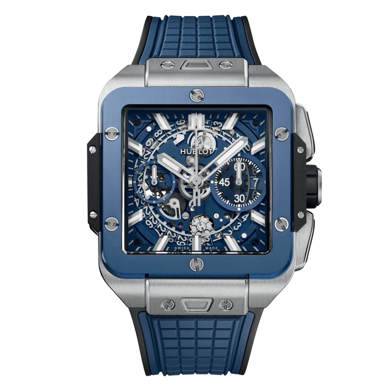 Reloj Hublot Square Bang Unico Titanio Azul Ceramica 42mm para hombre 821.NL.5170.RX