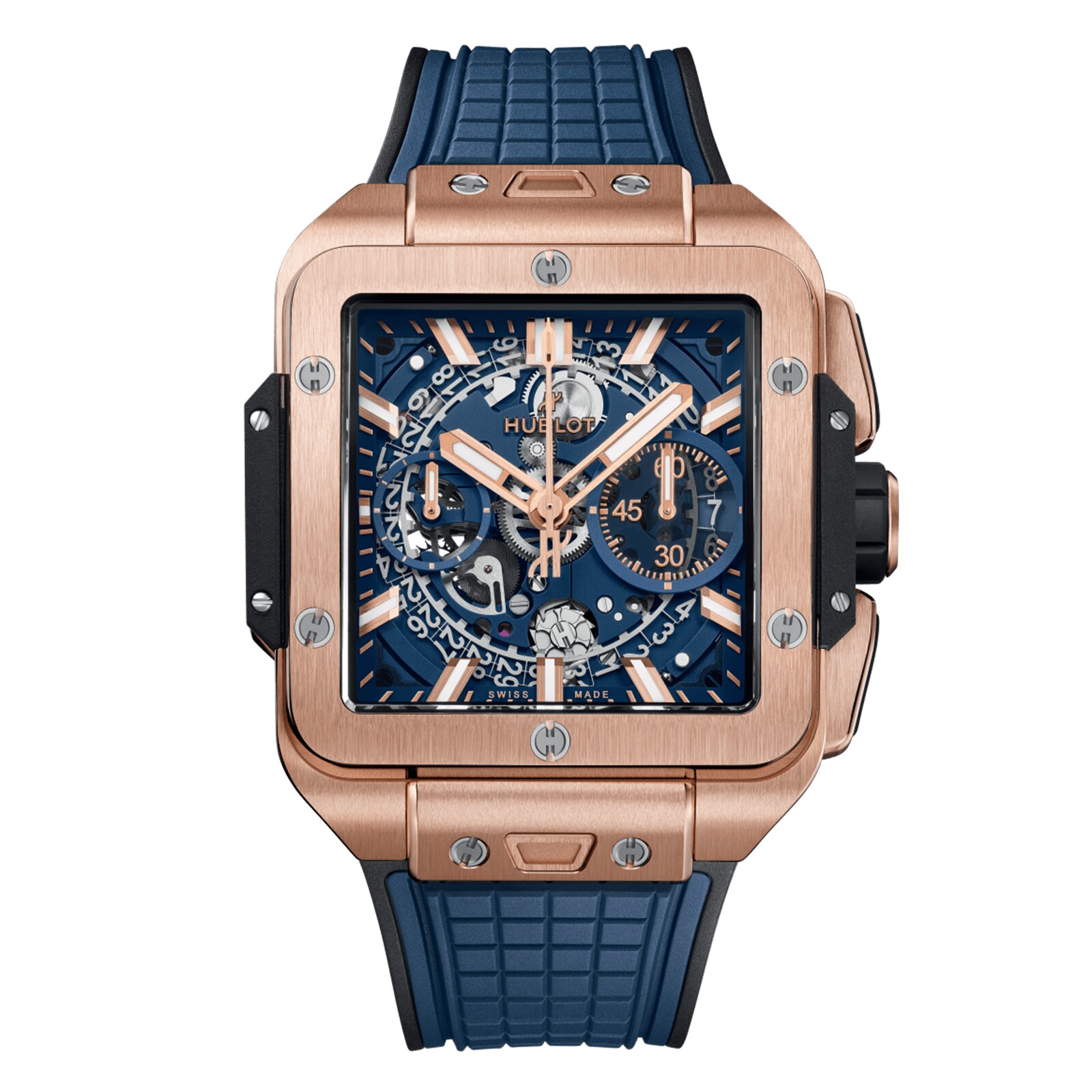 Reloj Hublot Square Bang Unico King Gold Blue 42mm para hombre 821.OX.5180.RX