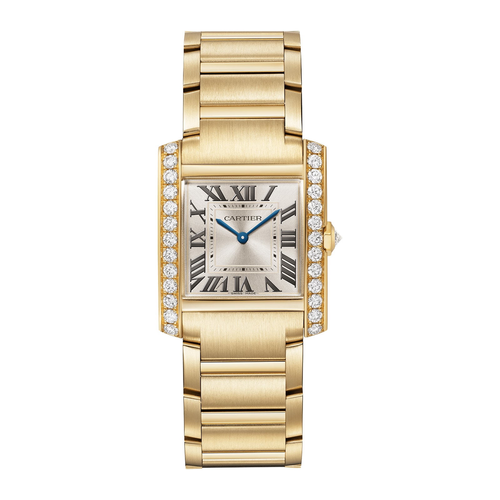 Reloj Cartier Tank Tank Francaise Movimiento de cuarzo medio Oro amarillo Diamantes WJTA0040