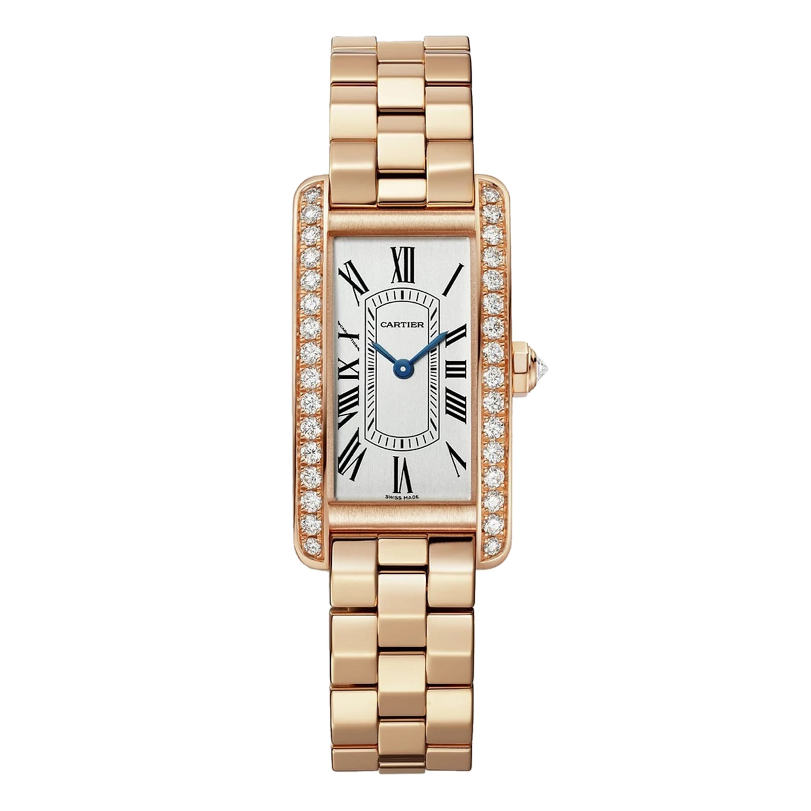 Reloj Cartier Tank Americaine Pequeno Movimiento de Cuarzo Oro Rosa WJTA0044