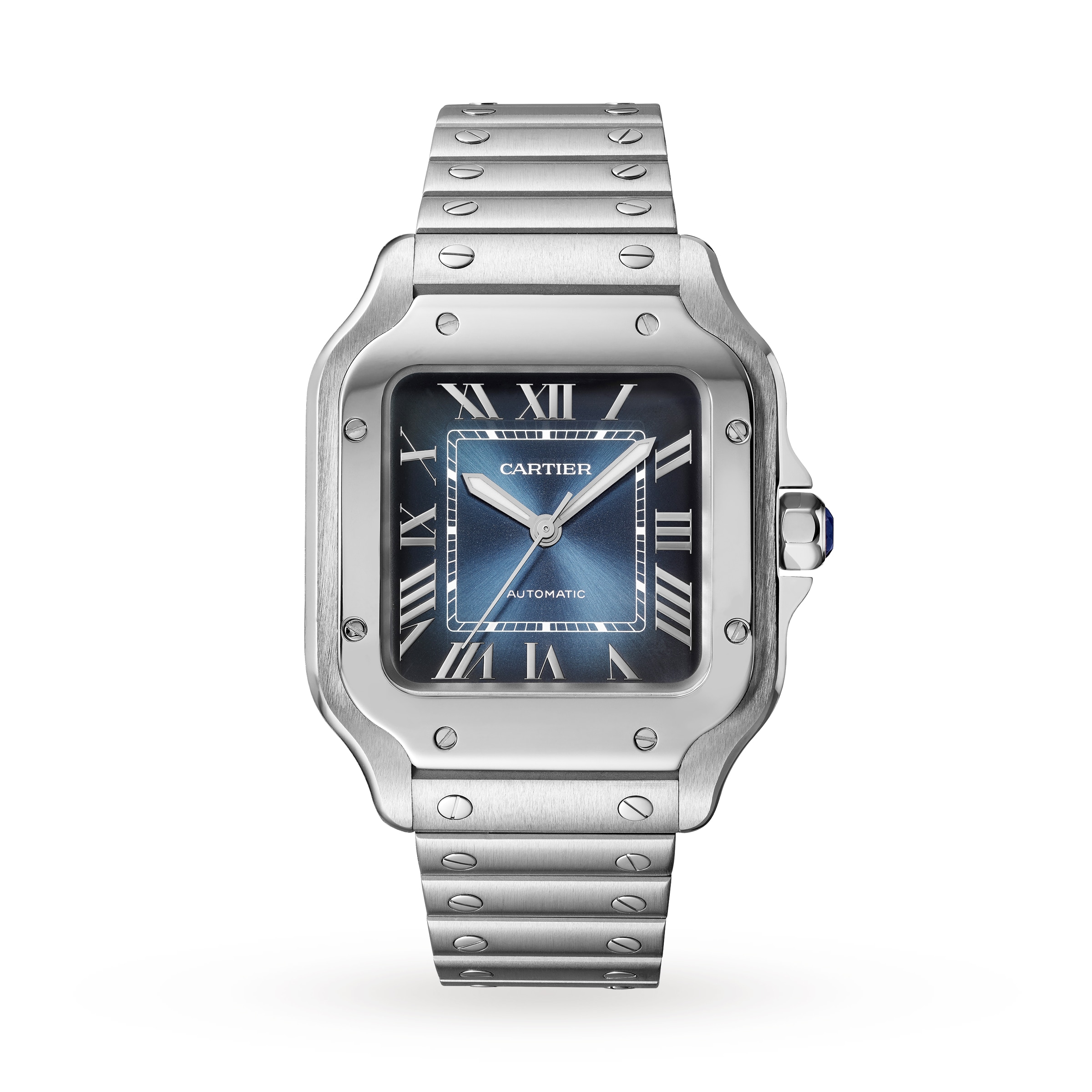 Reloj Cartier Santos de Cartier Mediano Acero Automatico Correa de Cuero Intercambiable WSSA0063