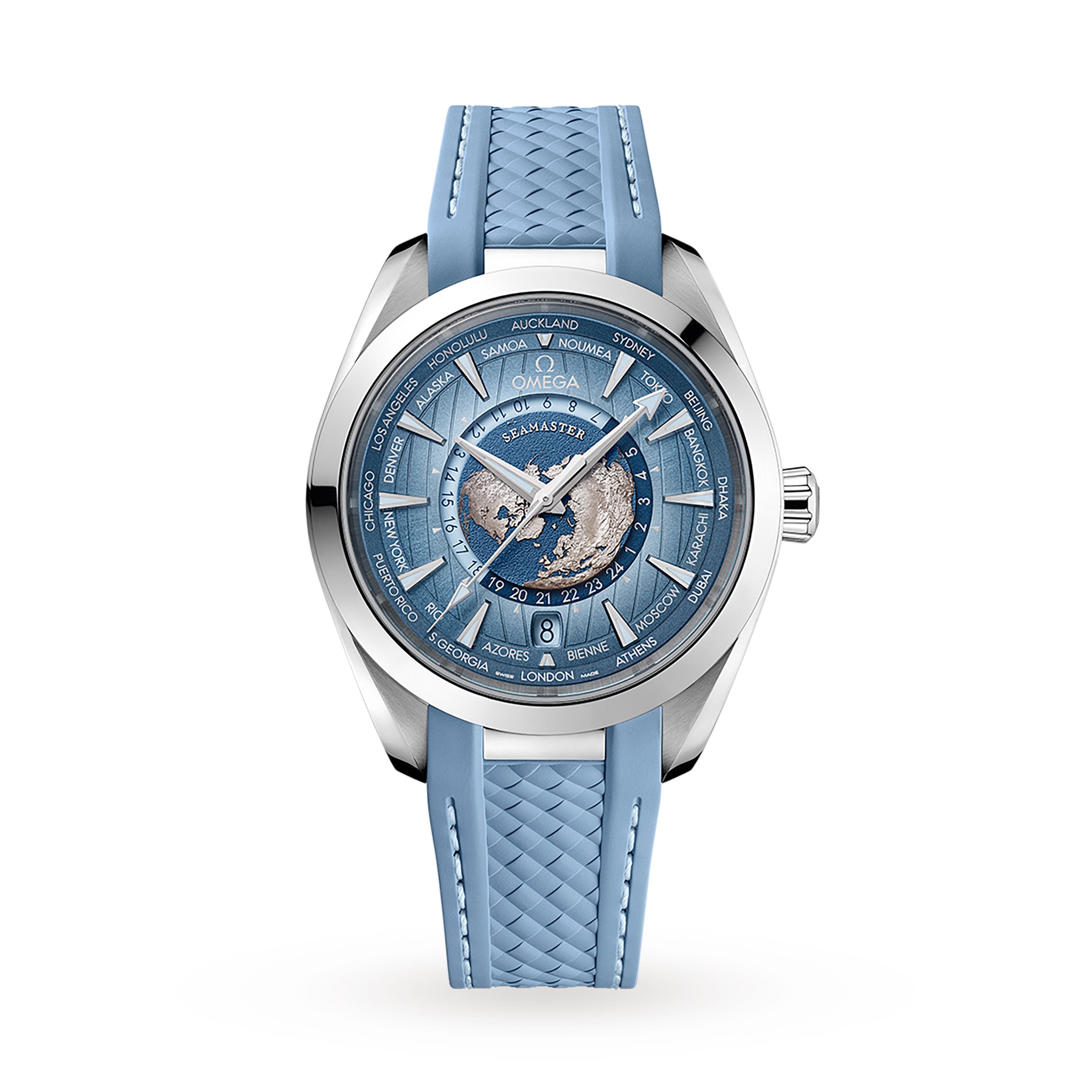 Reloj Omega Seamaster Aqua Terra 150M Co-Axial Master Chronometer Gmt Worldtimer 43mm Summer Blue O22012432203002