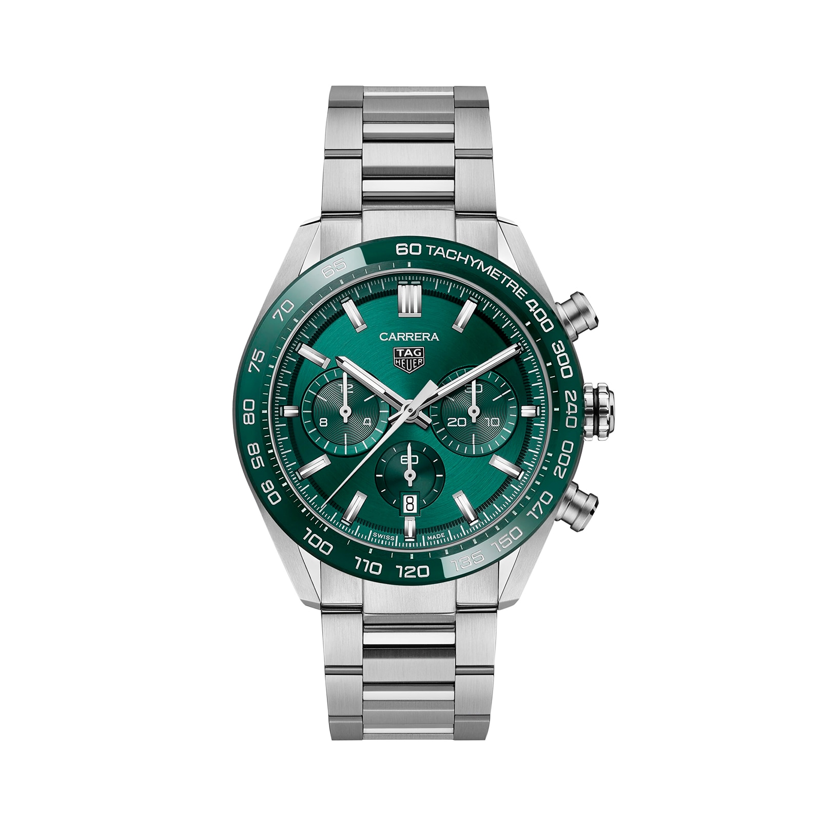 Reloj TAG Heuer Carrera Cronografo 44 mm para hombre Acero inoxidable verde CBN2A1N.BA0643