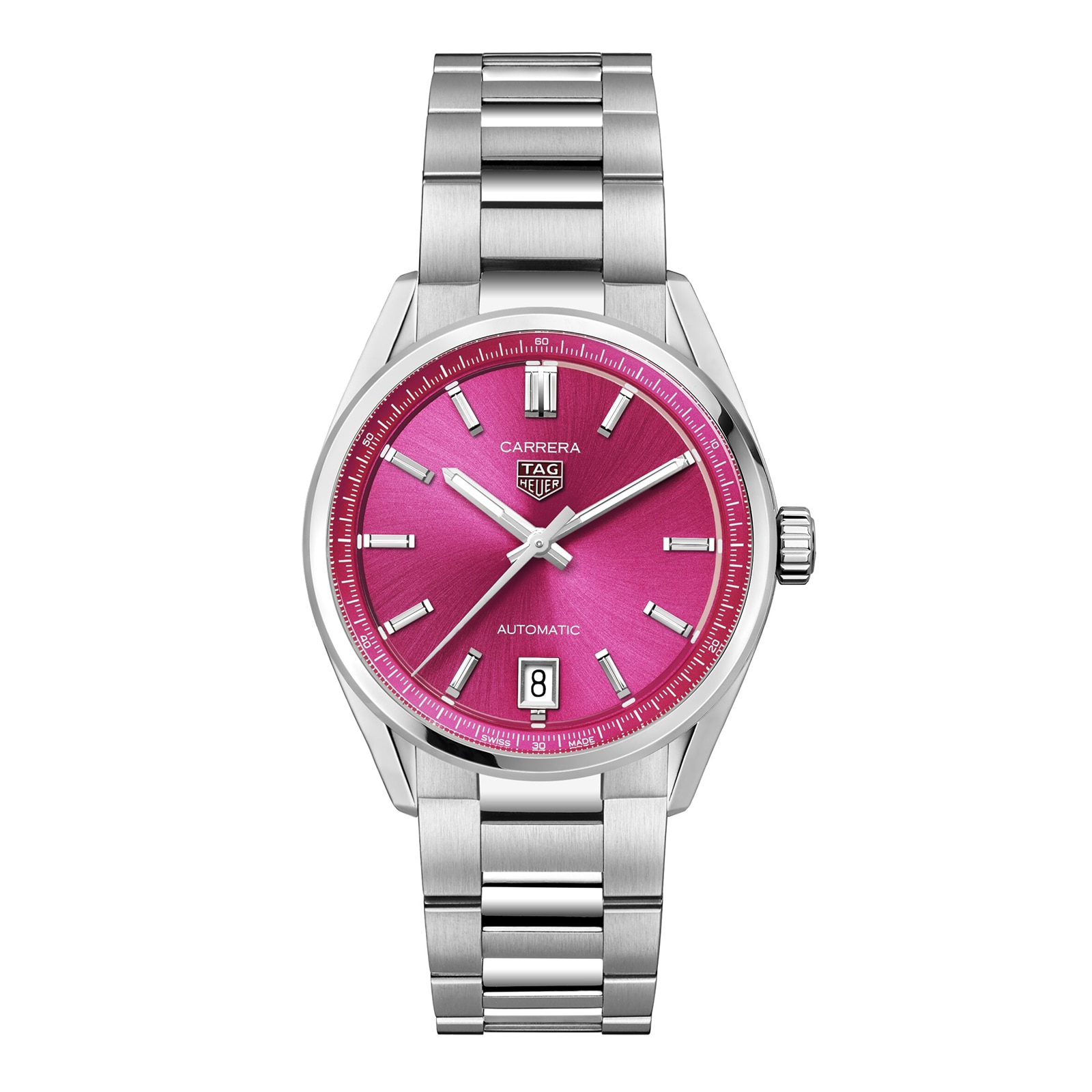 Reloj TAG Heuer Carrera Date 36 mm para mujer rosa WBN2313.BA0001