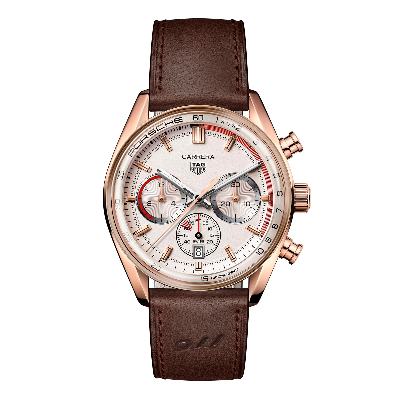 Reloj TAG Heuer Carrera Chronosprint X Porsche Edicion especial 42 mm para hombre Beige CBS2040.FC8318
