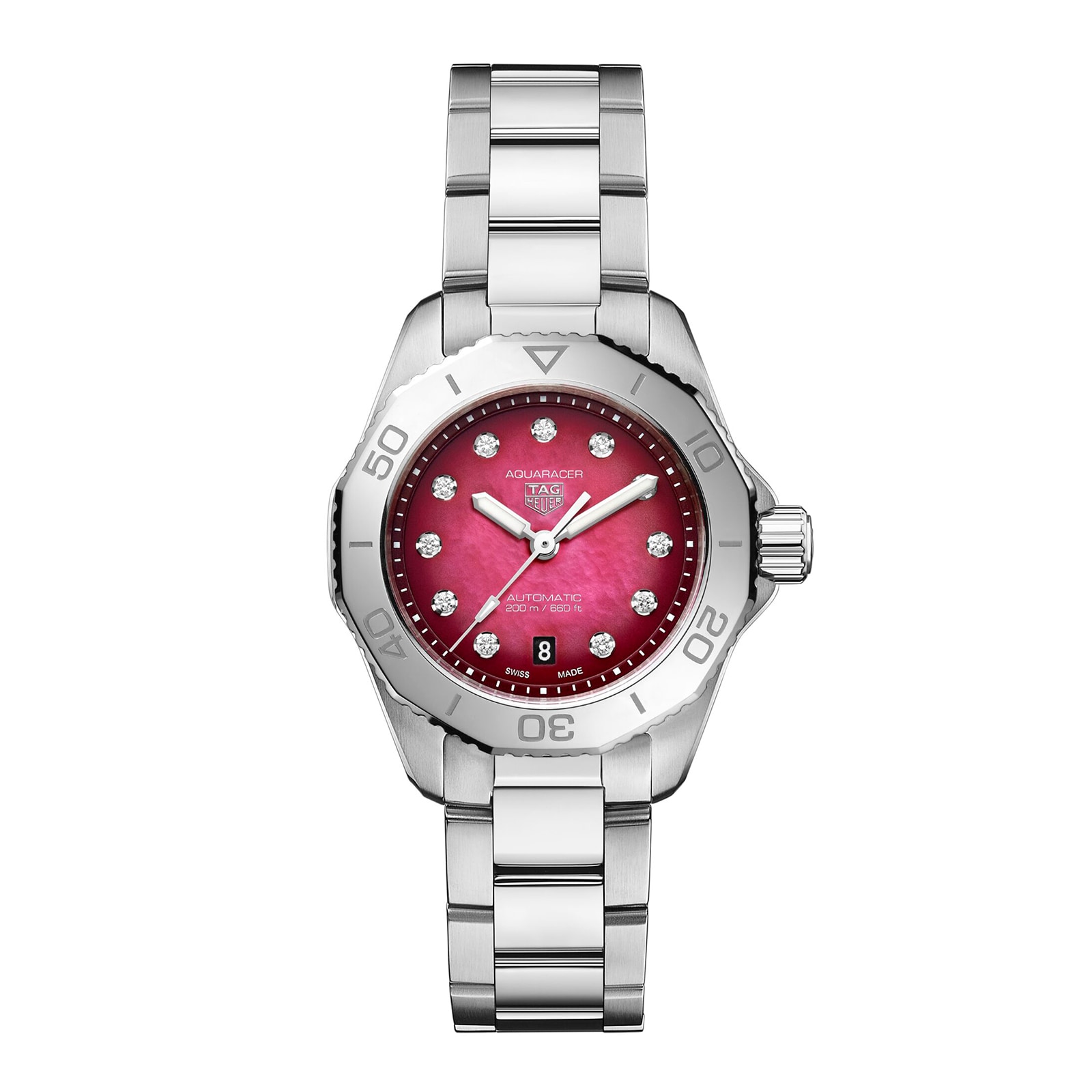 Reloj TAG Heuer Aquaracer Professional 200 Date 30mm para mujer Rojo WBP2414.BA0622