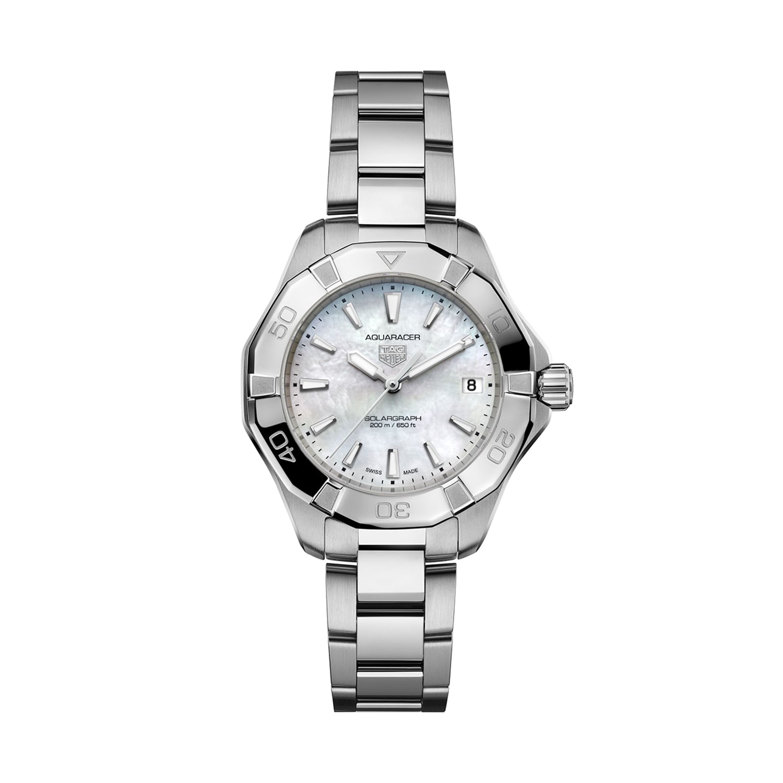 Reloj TAG Heuer Aquaracer Professional 200 Solargraph 34 mm para mujer Madreperla WBP1312.BA0005