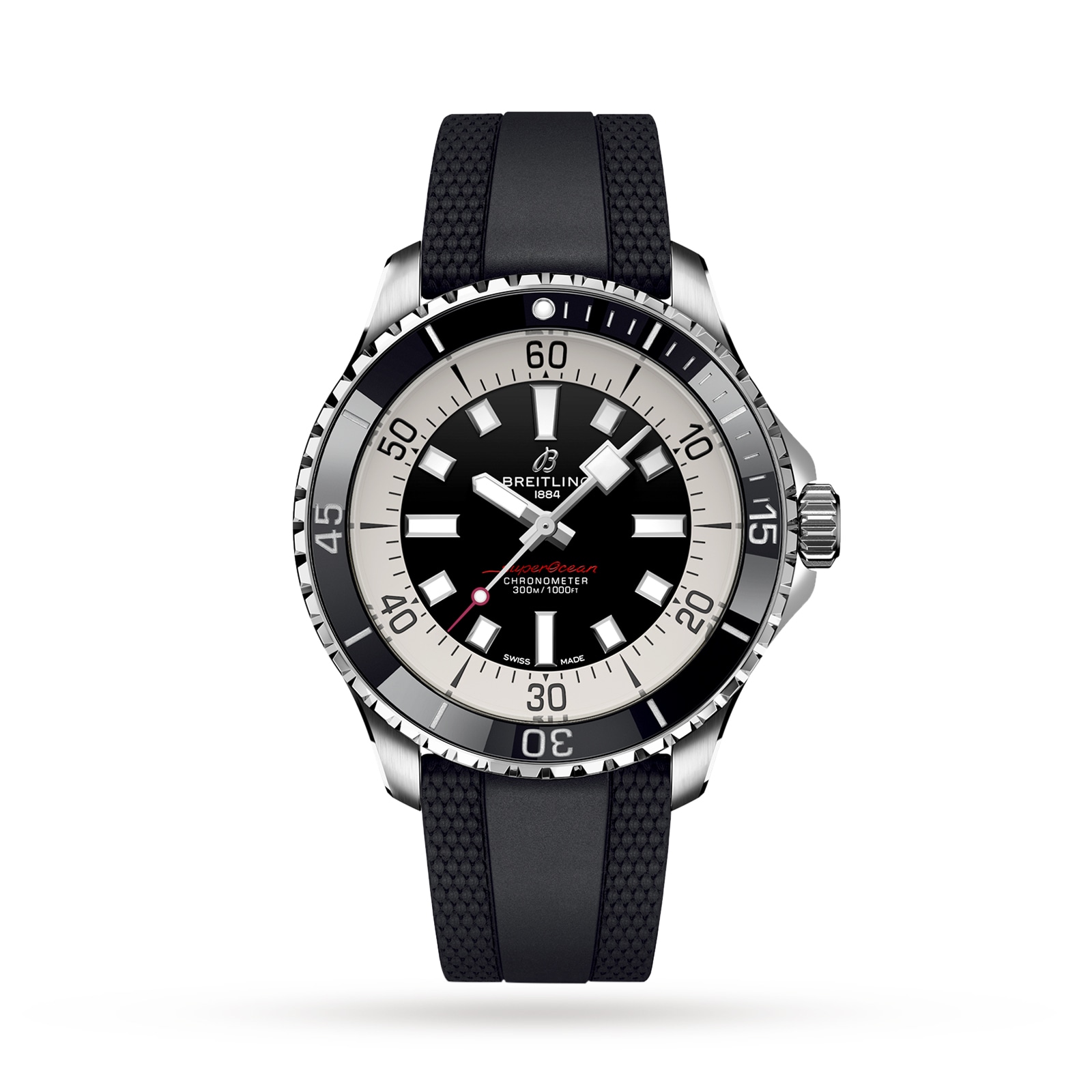 Reloj Breitling Superocean Automatico 44 de acero inoxidable con correa de caucho A17376211B1S1