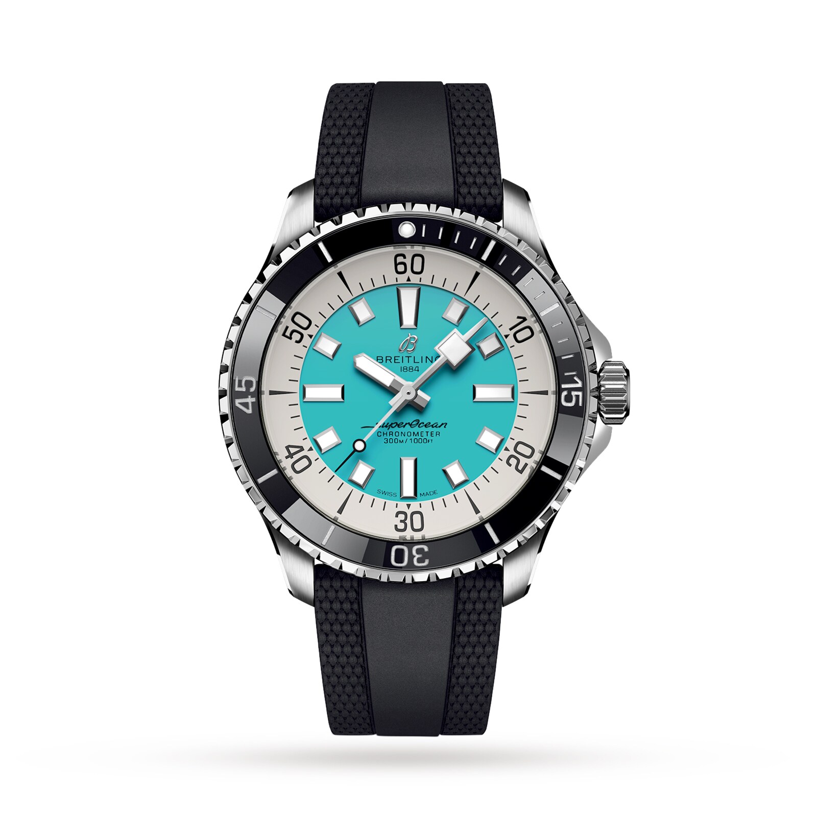 Reloj Breitling Superocean Automatico 44 de acero inoxidable con correa de caucho A17376211L2S1