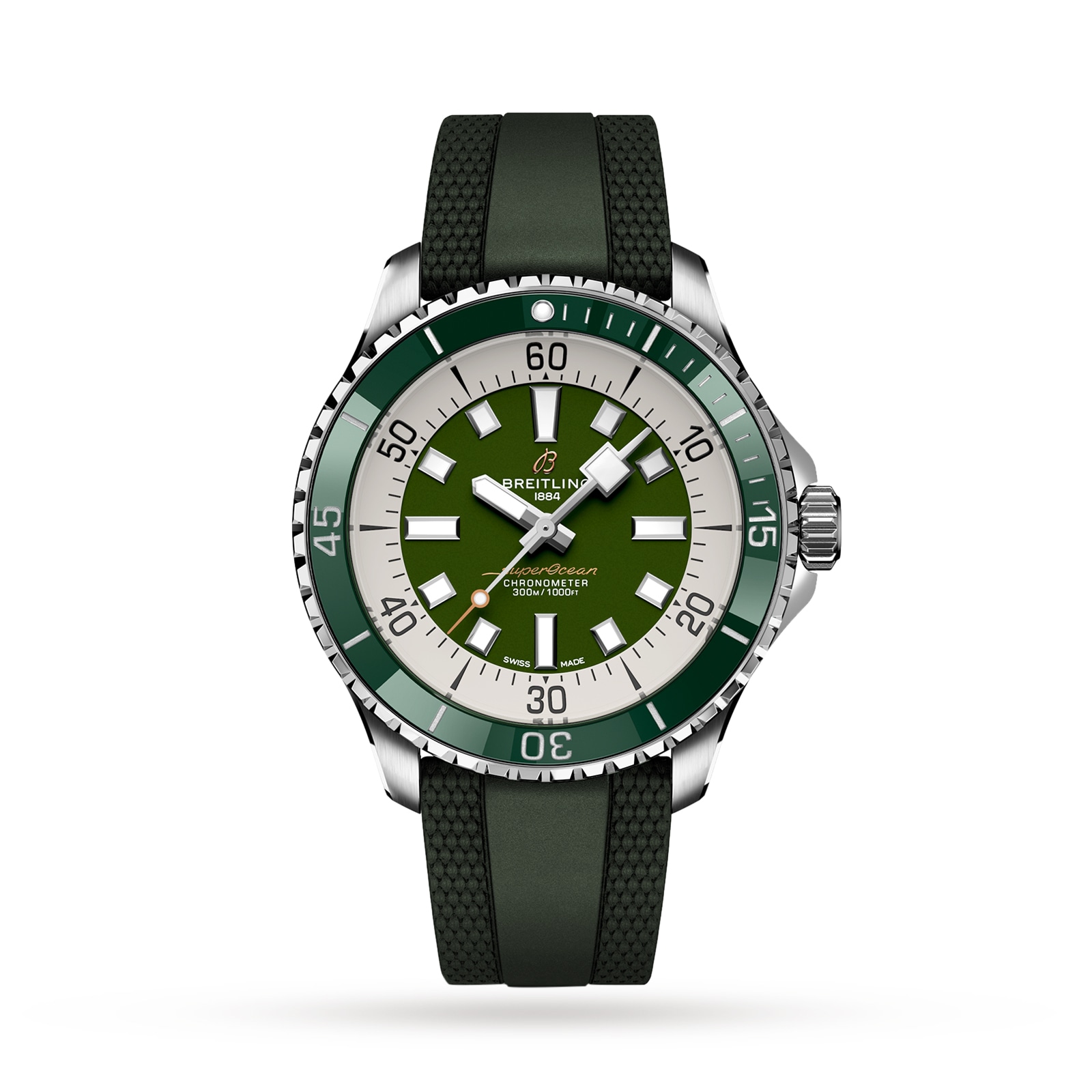 Reloj Breitling Superocean Automatico 44 con correa de caucho de acero inoxidable A17376A31L1S1