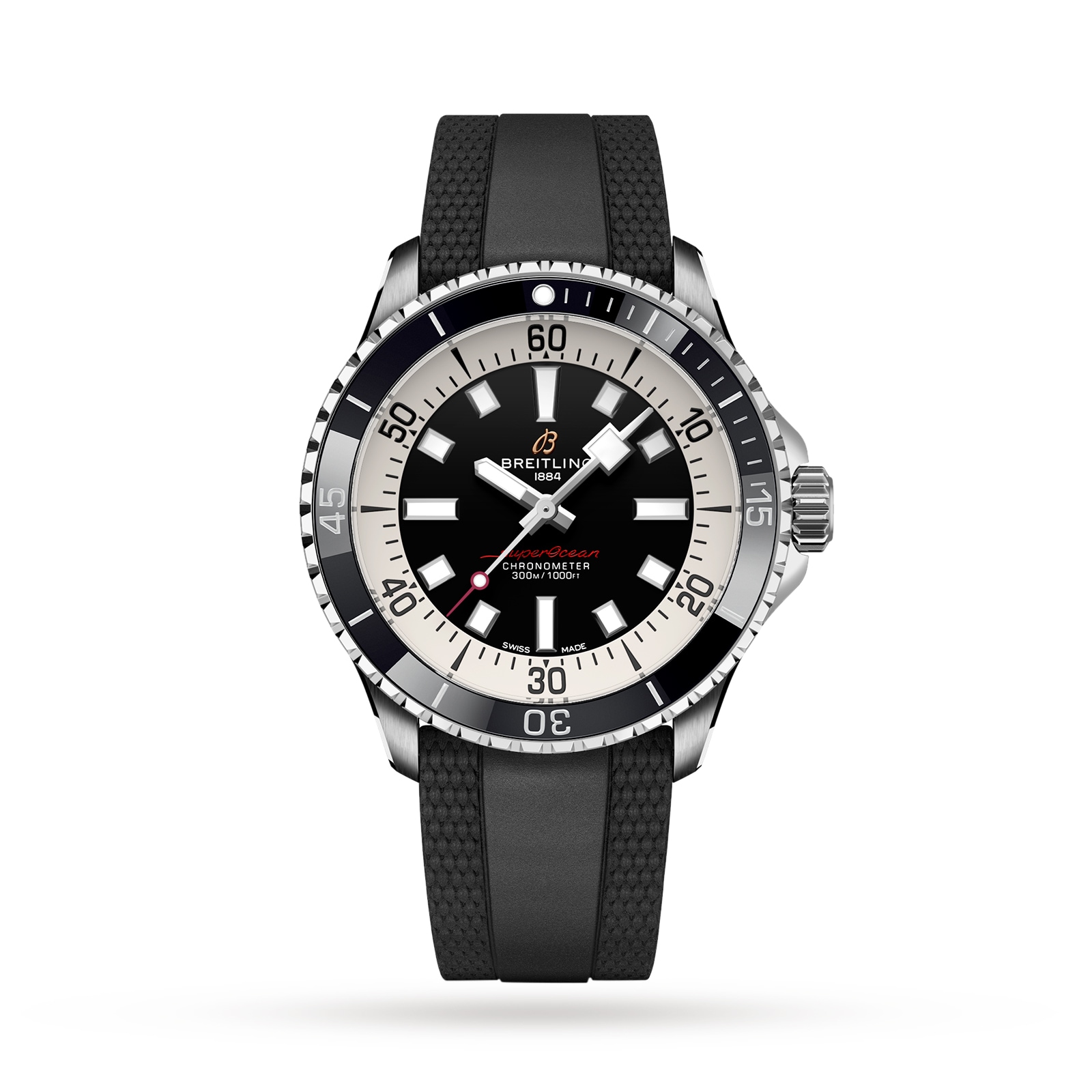 Reloj Breitling Superocean Automatico 42 de acero inoxidable con correa de caucho A17375211B1S1