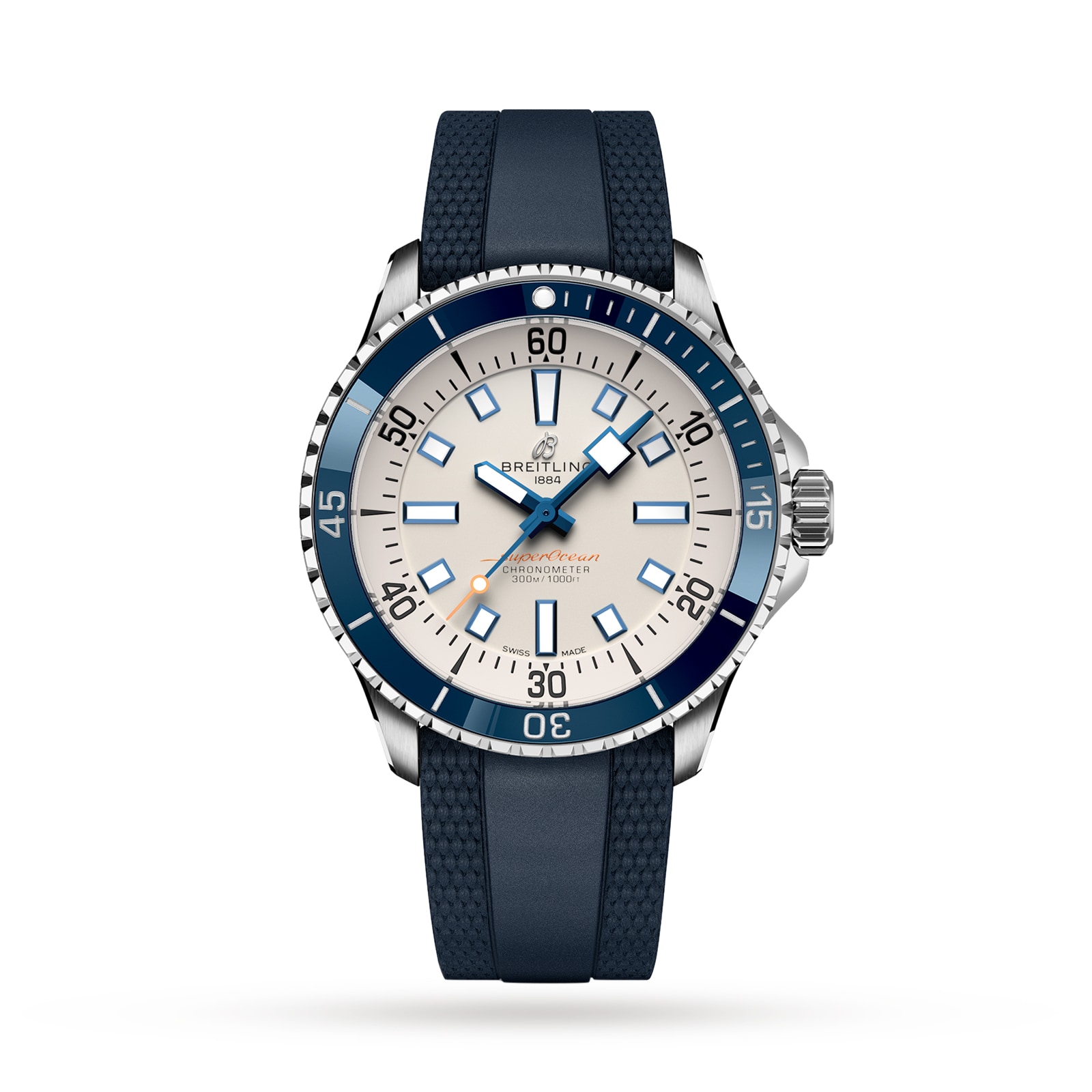 Reloj Breitling Superocean Automatico 42 de acero inoxidable con correa de caucho A17375E71G1S1