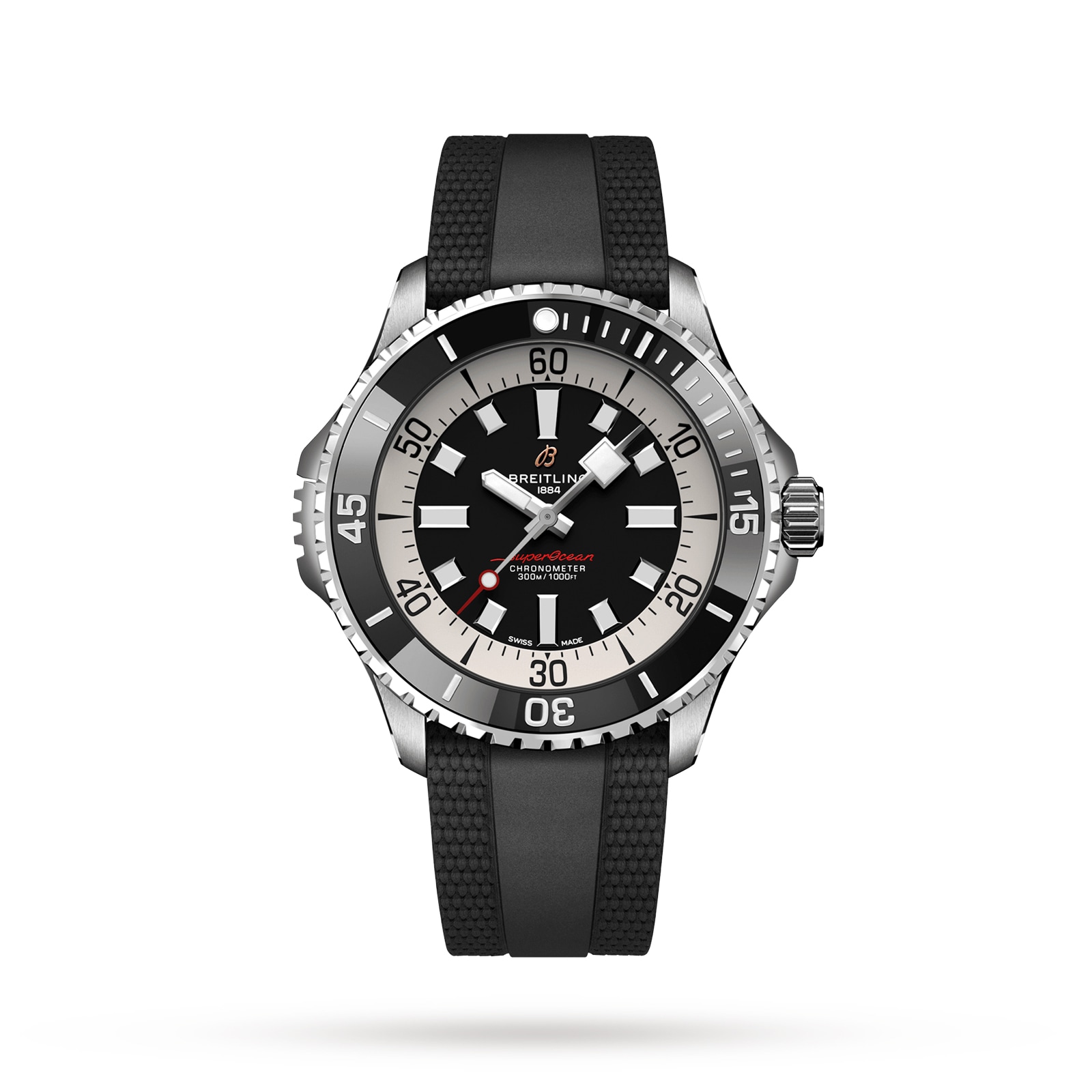 Reloj Breitling Superocean Automatico 46 con correa de caucho de acero inoxidable A17378211B1S1