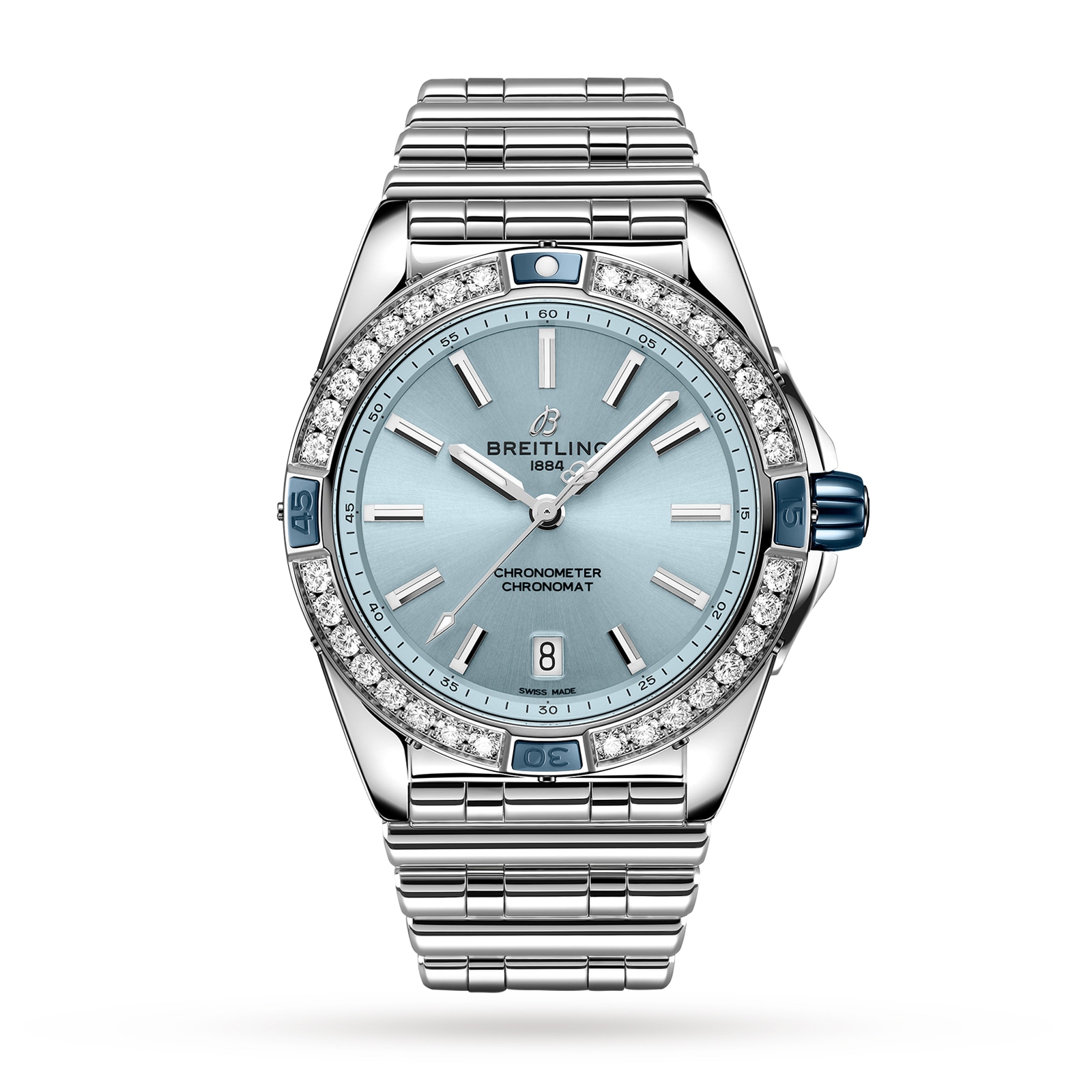 Reloj Breitling Super Chronomat Automatico 38 de pulsera de acero inoxidable azul A17356531C1A1