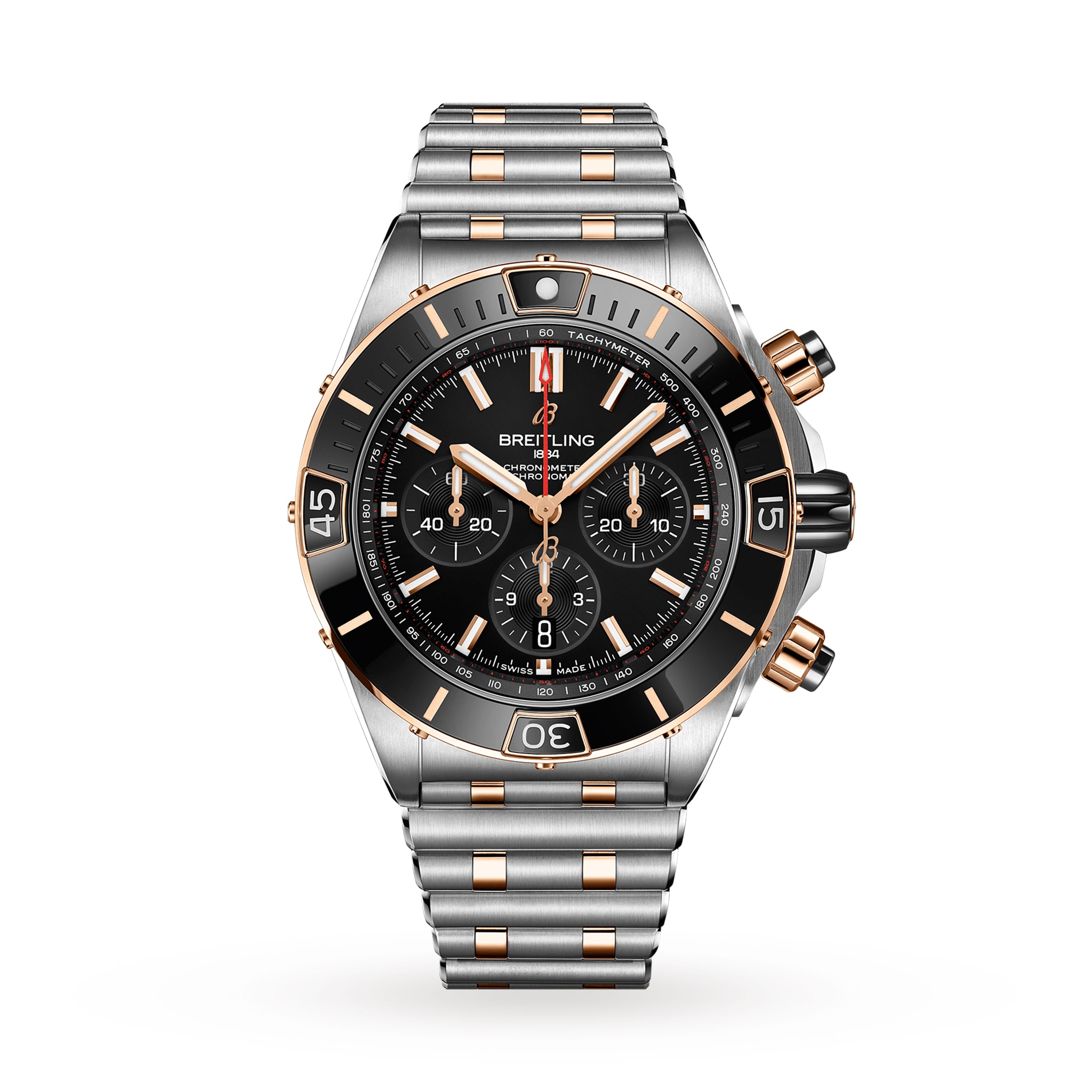Reloj Breitling Super Chronomat B01 44 de acero inoxidable y oro rojo de 18 k UB0136251B1U1
