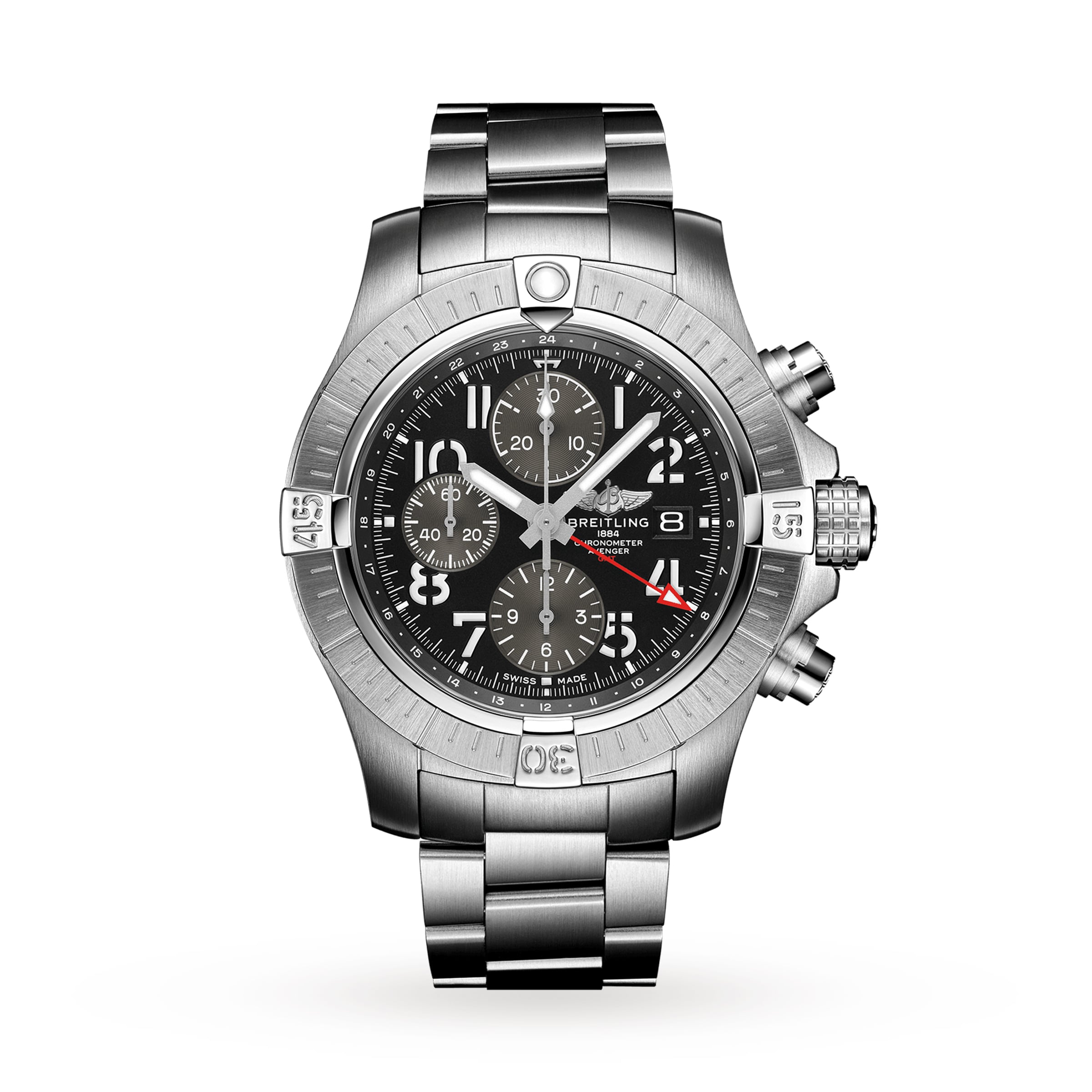 Reloj Breitling Avenger Cronografo GMT 45 de acero inoxidable A24315101B1A1