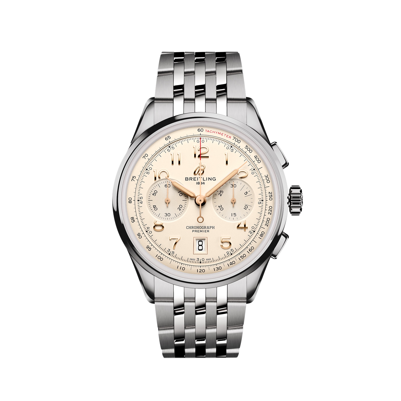Reloj Breitling Premier B01 Cronografo 42mm para hombre Crema Acero inoxidable AB0145211G1A1