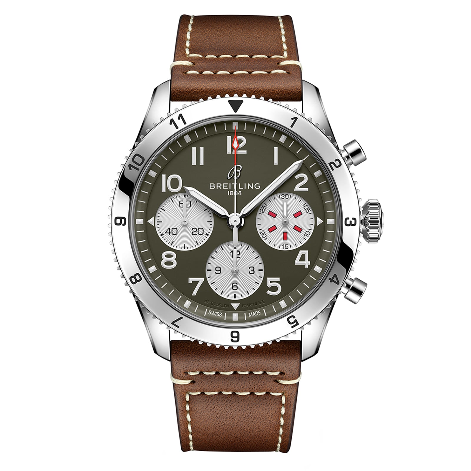 Reloj Breitling Classic AVI Cronografo 42 Curtiss P-40 Warhawk con correa de cuero A233802A1L1X1