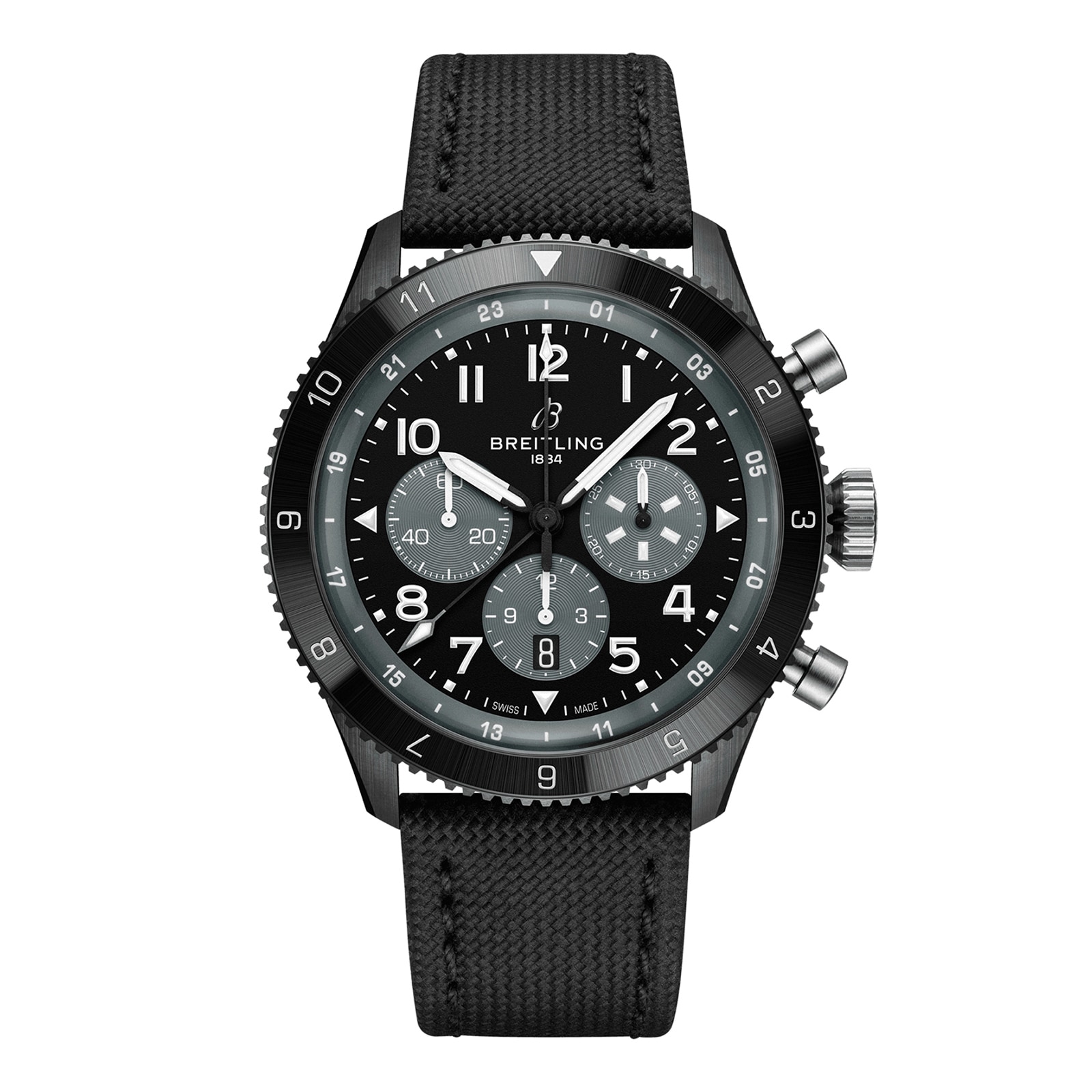 Reloj Breitling Super AVI B04 Cronografo GMT Mosquito Night Fighter 46mm para hombre Negro SB04451A1B1X1