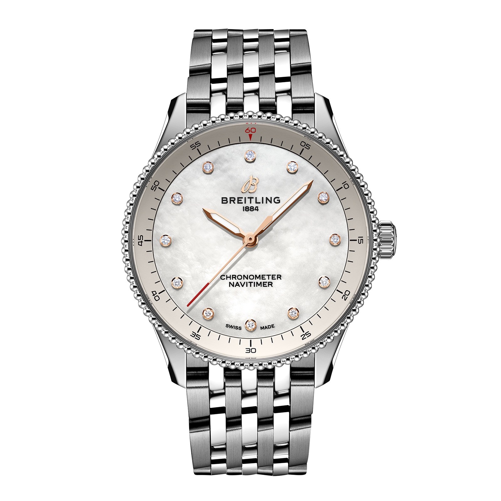 Reloj Breitling Navitimer 32 mm para mujer Madreperla blanca A77320E61A2A1