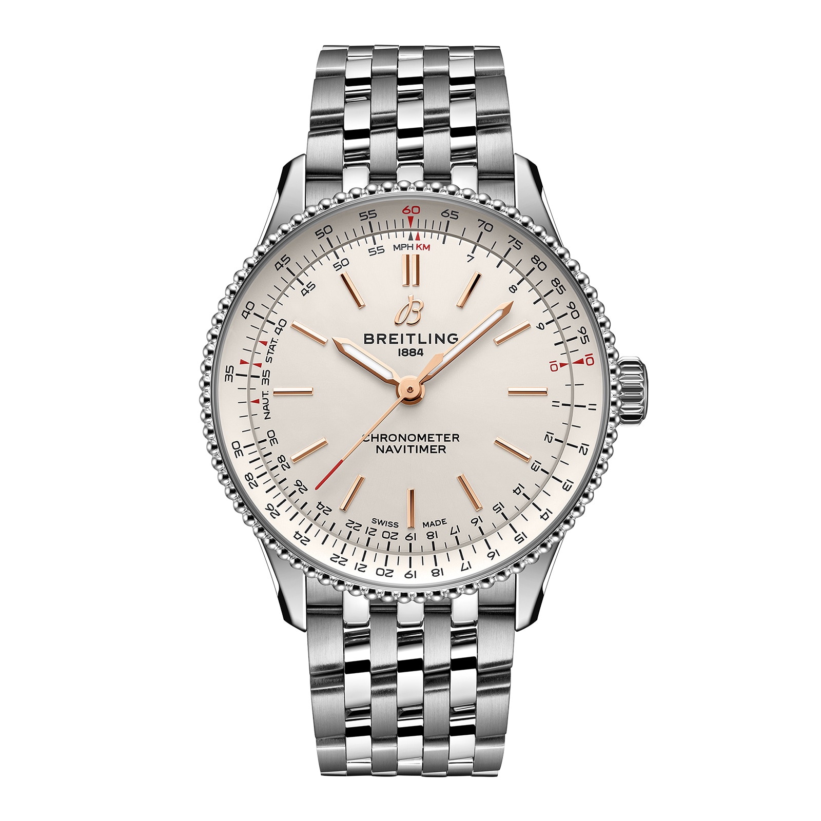 Reloj Breitling Navitimer 36 mm para mujer plateado A17327211G1A1