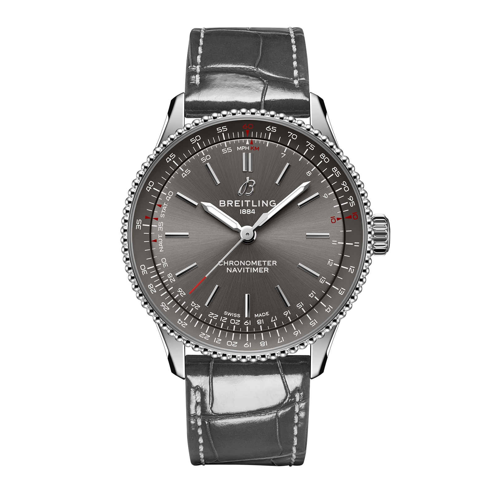 Reloj Breitling Navitimer 36mm para mujer Cocodrilo gris A17327381B1P1