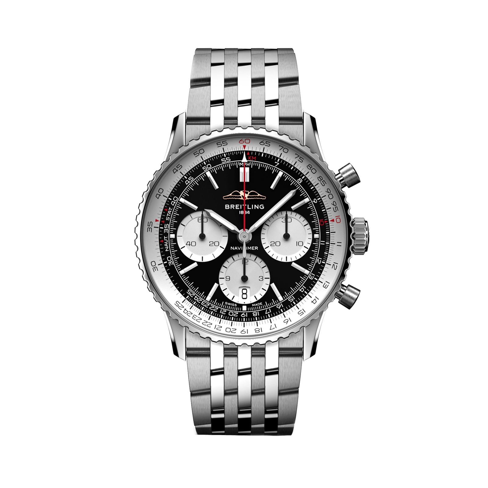 Reloj Breitling Navitimer B01 Cronografo 41mm para hombre Acero inoxidable negro AB0139211B1A1