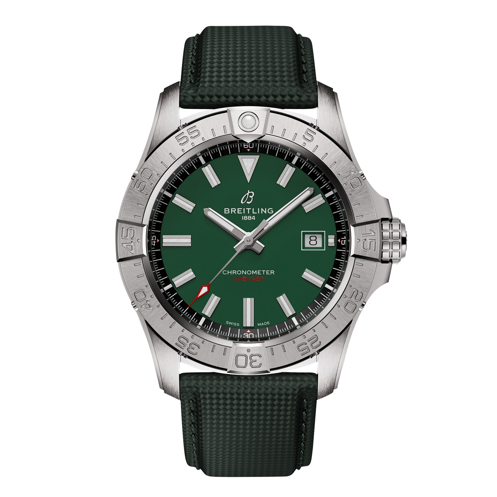 Reloj Breitling Avenger Automatico 42mm para hombre Cuero verde A17328101L1X1