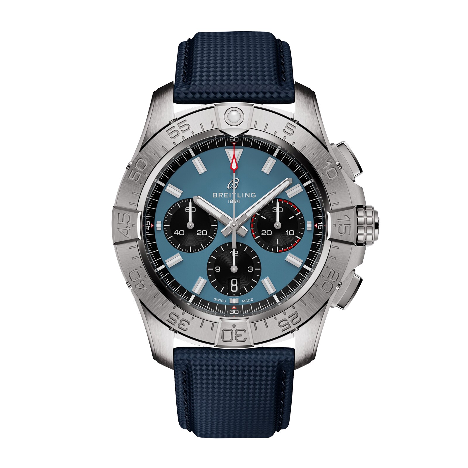Reloj Breitling Avenger Cronografo B01 44mm para hombre Cuero azul AB0147101C1X1