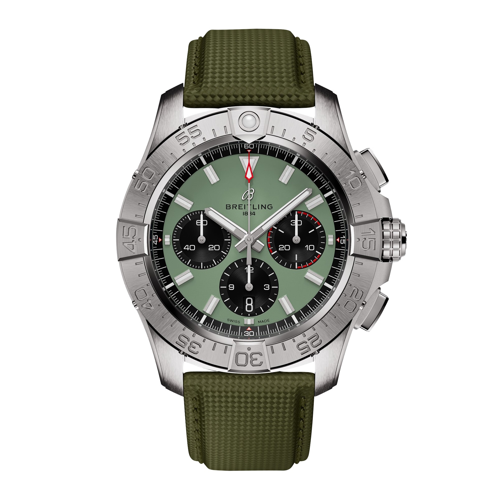 Reloj Breitling Avenger Cronografo B01 44mm para hombre Cuero verde AB0147101L1X1