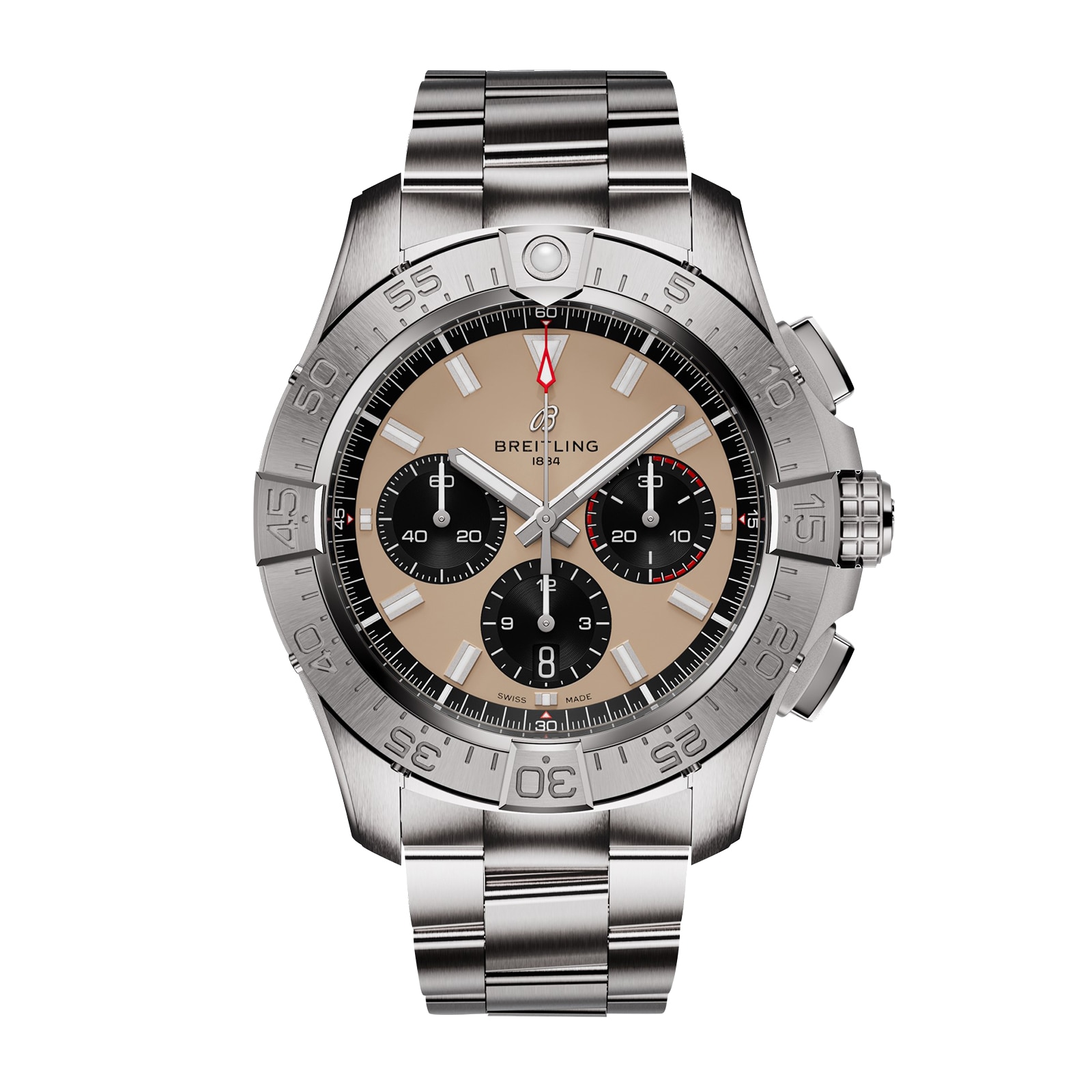 Reloj Breitling Avenger Cronografo B01 44mm para hombre Acero inoxidable beige AB0147101A1A1