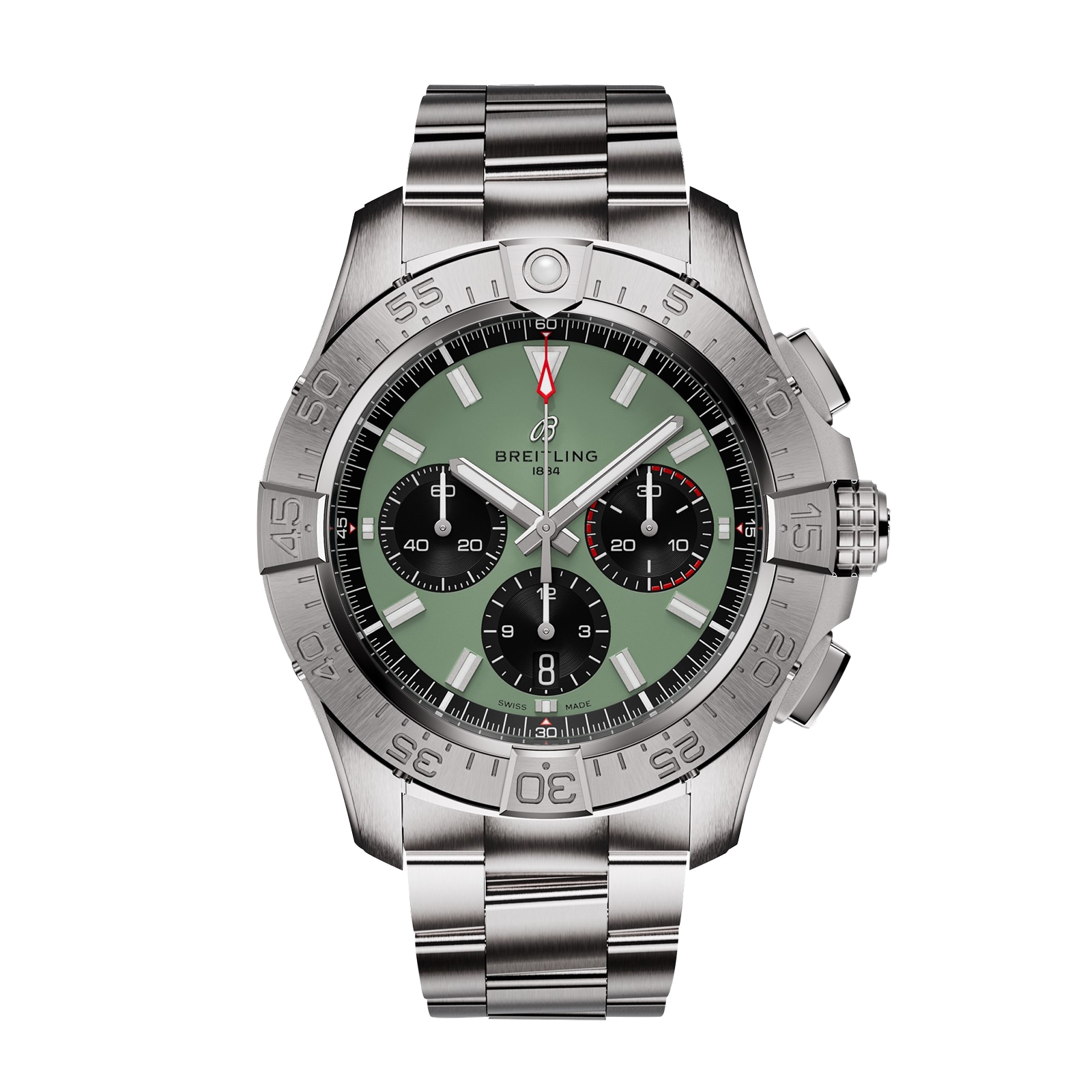 Reloj Breitling Avenger Chronograph B01 44mm para hombre Acero inoxidable verde AB0147101L1A1