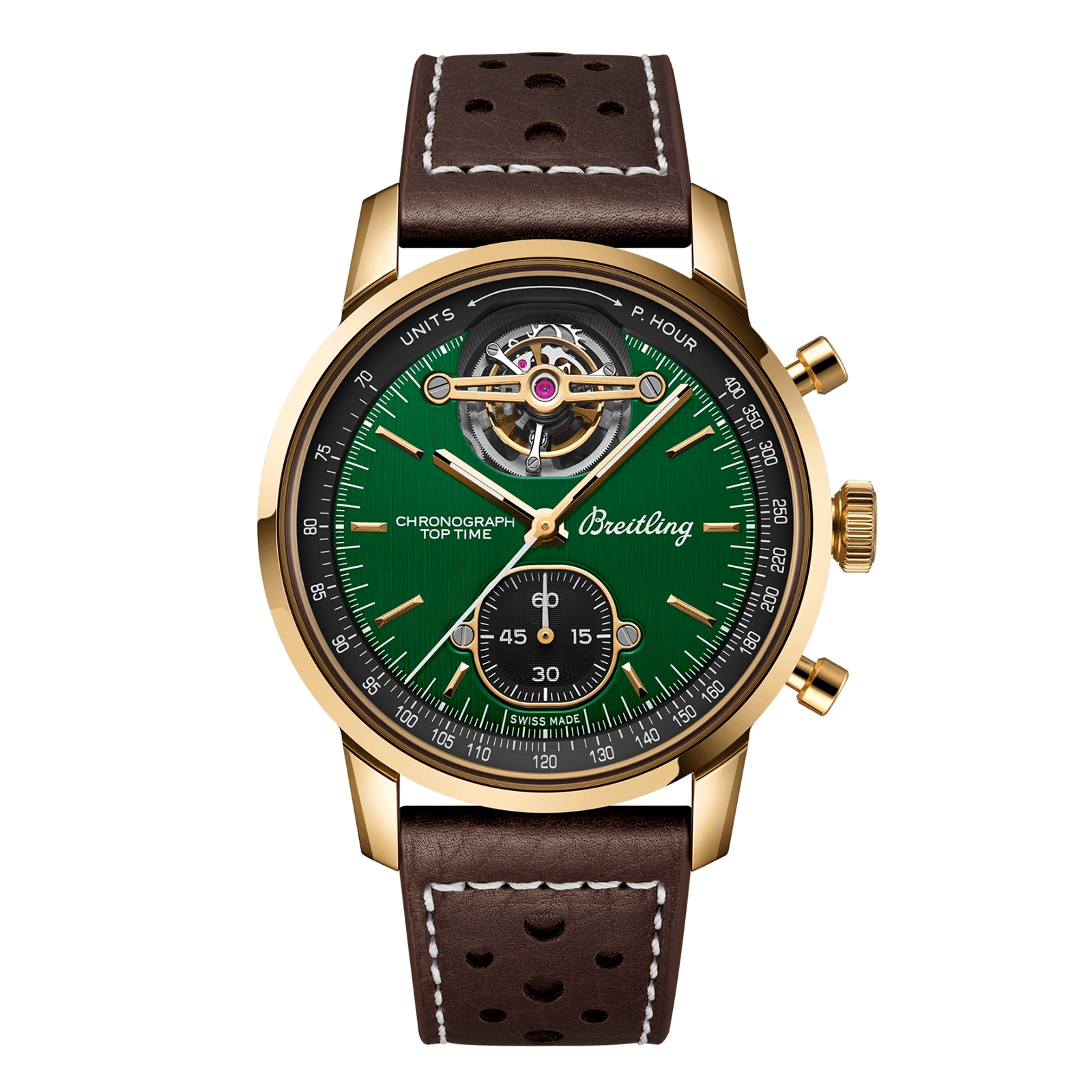 Reloj Breitling Top Time B21 Ford Mustang Tourbillon 42 mm para hombre verde NB21251A1L1X1