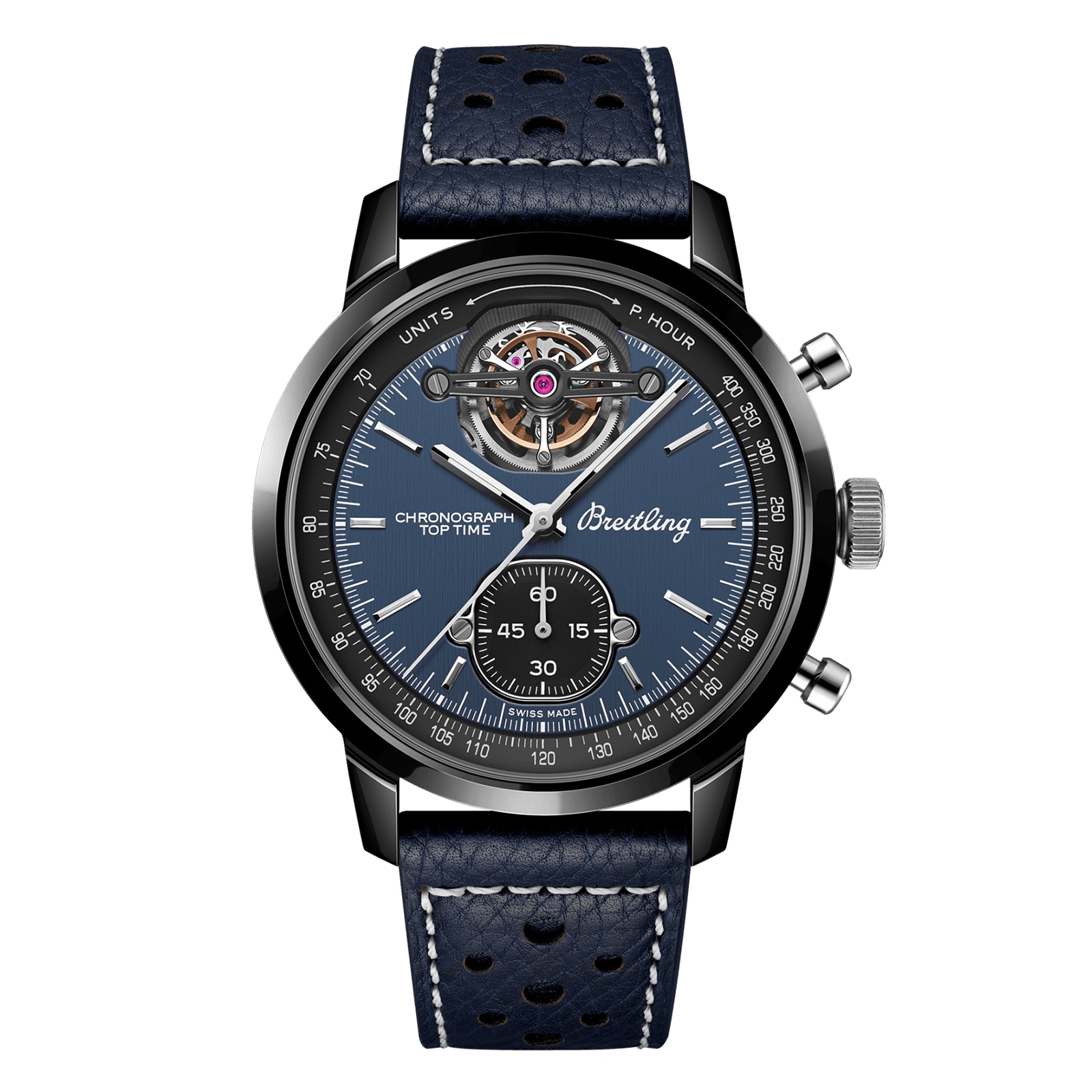 Reloj Breitling Top Time B21 Shelby Cobra Tourbillon 42 mm para hombre azul SB21251A1C1X1