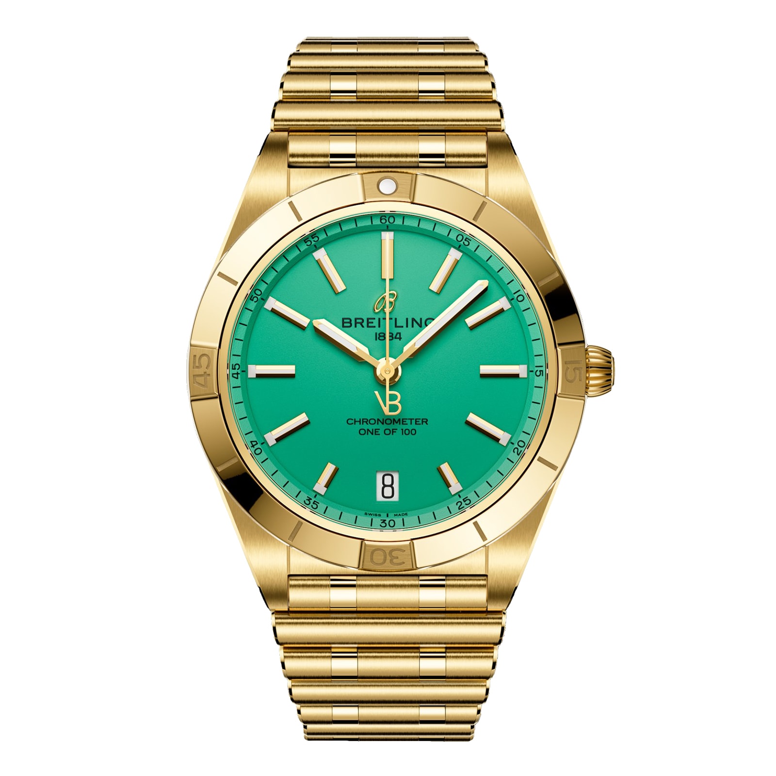 Reloj Breitling Chronomat Automatico 36 mm Victoria Beckham Edicion limitada para mujer Oro amarillo menta K103801A1L1K1