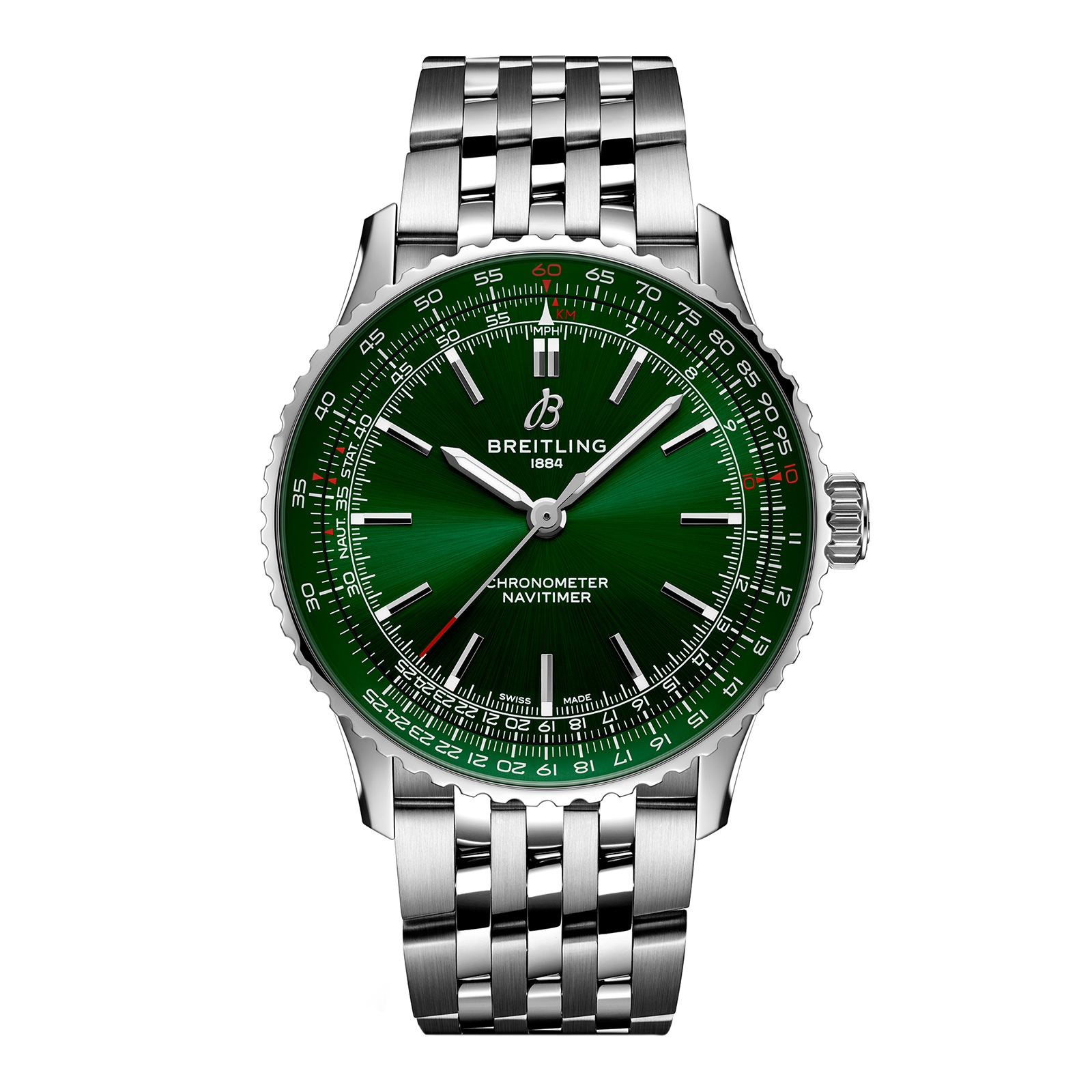 Reloj Breitling Navitimer Automatico 41mm para hombre Acero inoxidable verde A17329371L1A1