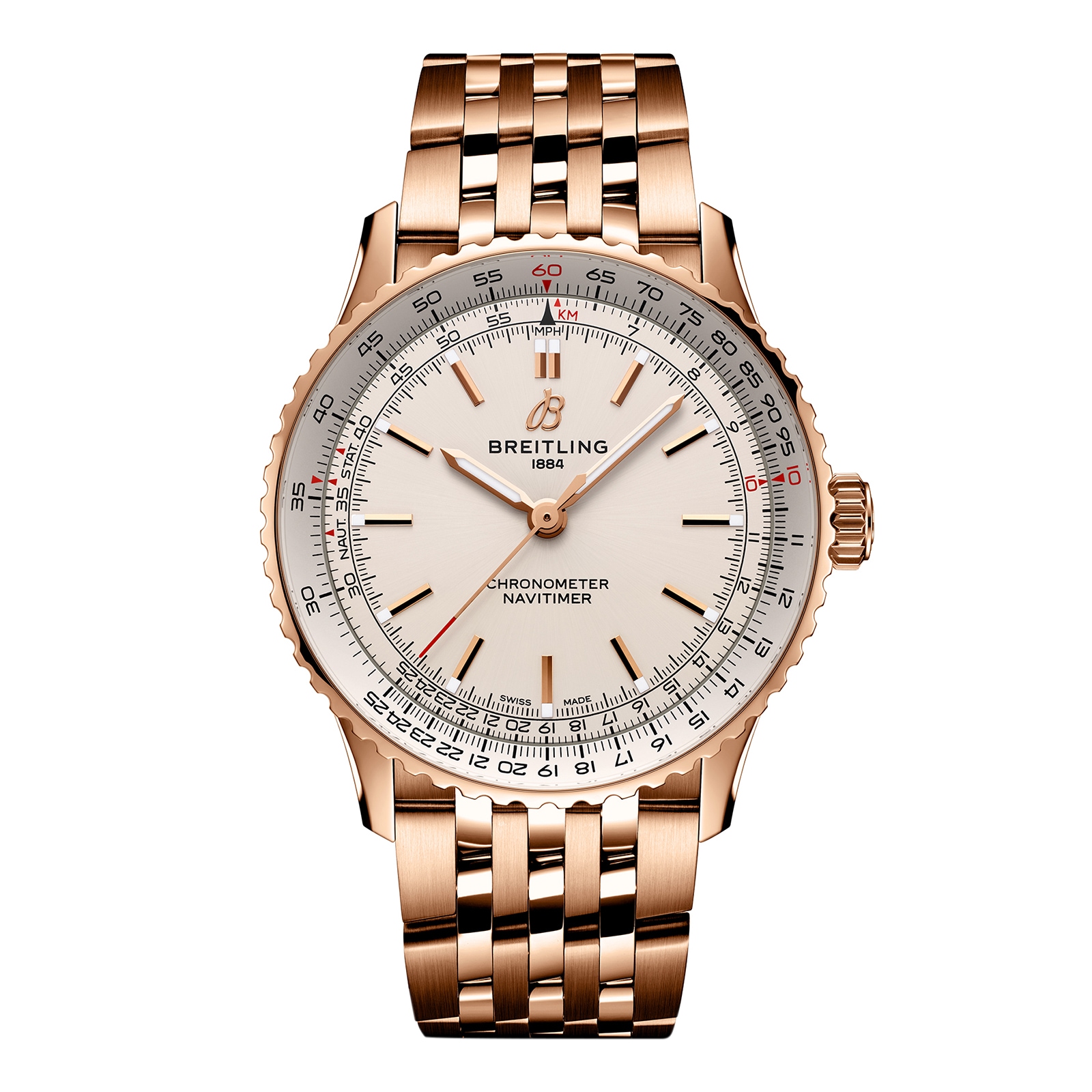 Reloj Breitling Navitimer Automatico 41mm para hombre Plata Oro rosa de 18k R17329F41G1R1