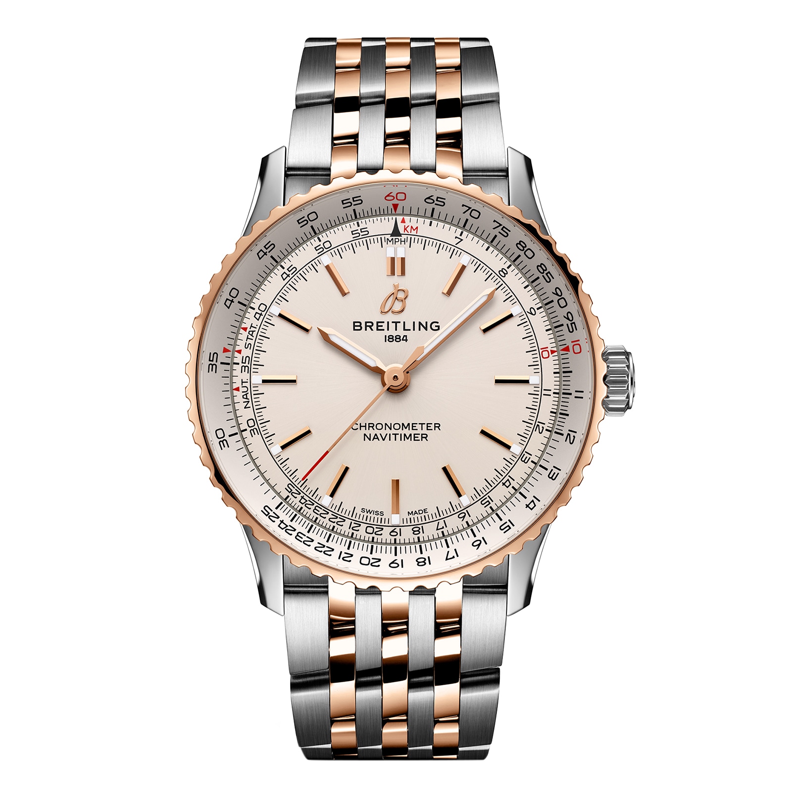 Reloj Breitling Navitimer Automatico 41 mm para hombre Acero inoxidable plateado y oro rosa de 18 k U17329F41G1U1