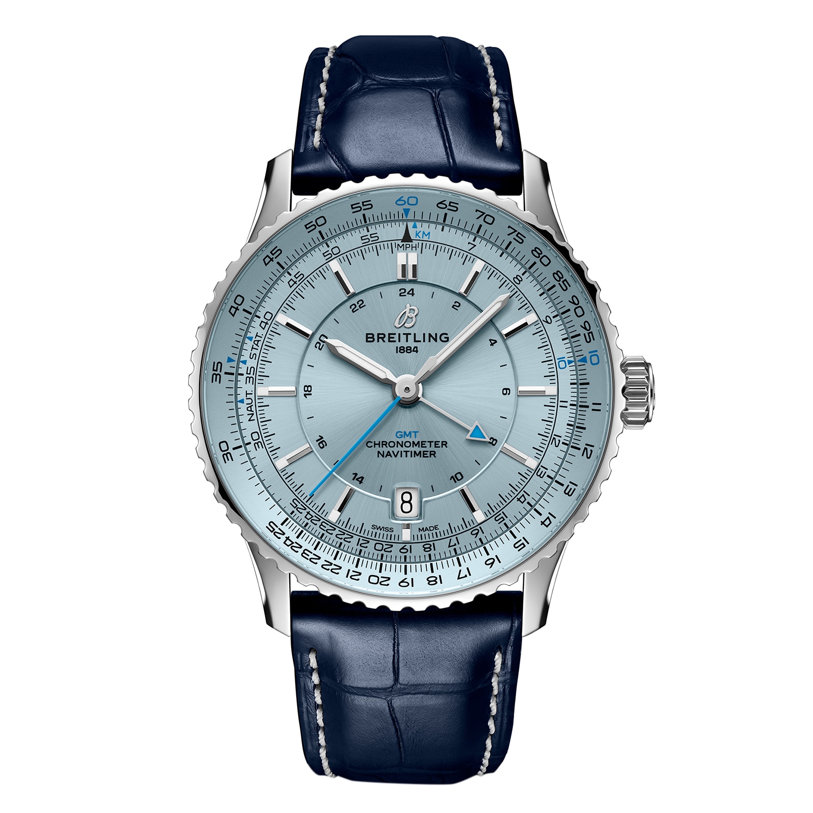 Reloj Breitling Navitimer Automatico GMT 41mm para hombre Azul claro A32310171C1P1