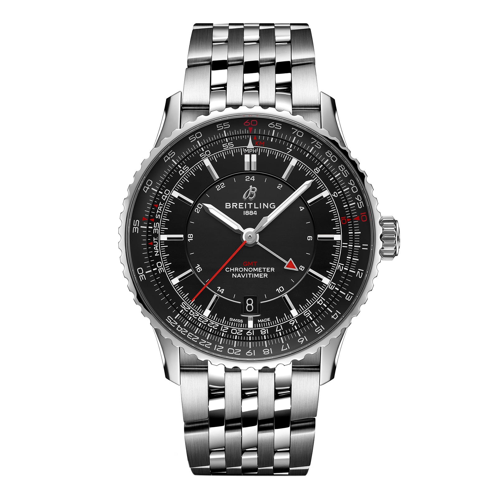 Reloj Breitling Navitimer Automatico GMT 41mm para hombre Acero inoxidable negro A32310251B1A1