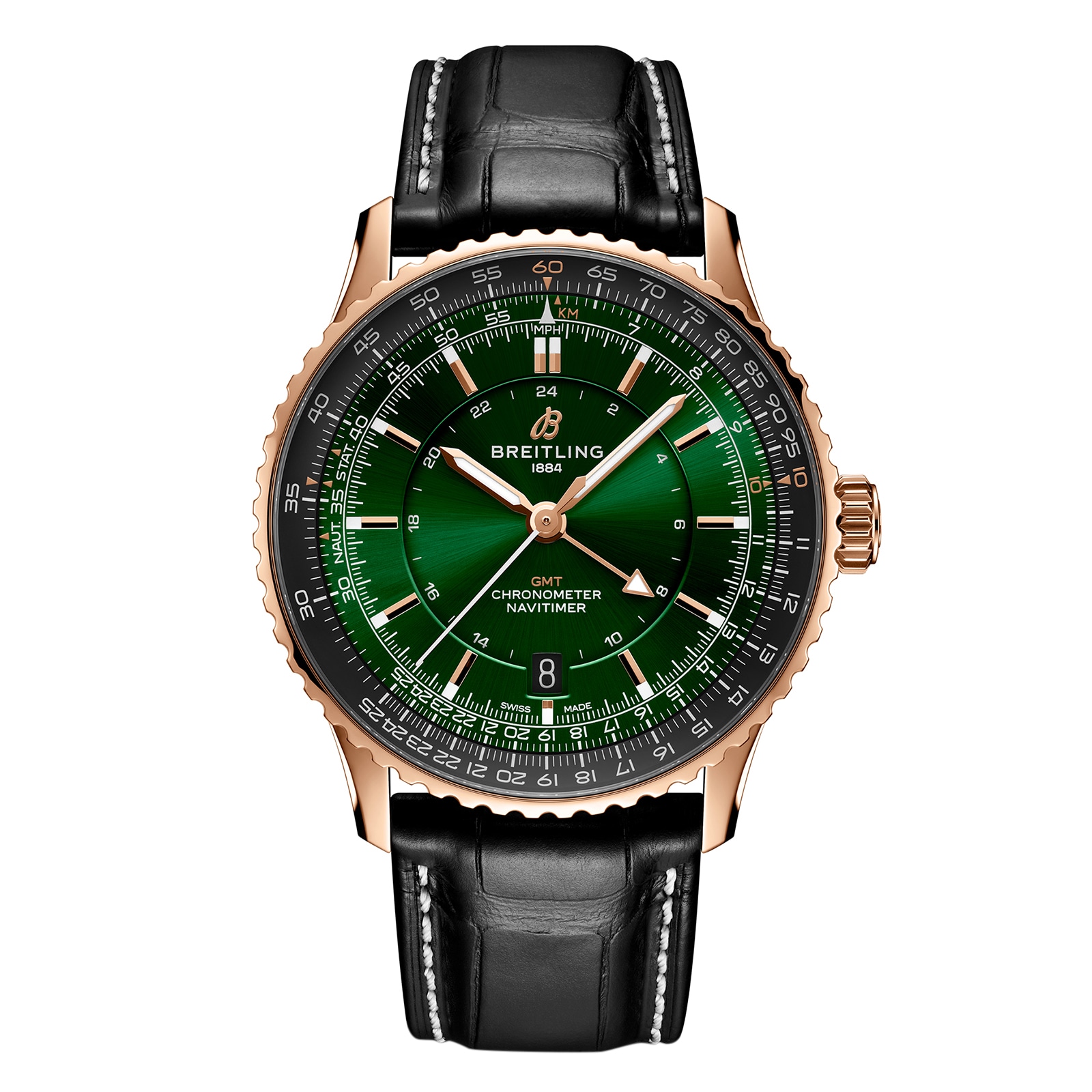 Reloj Breitling Navitimer Automatico GMT 41mm para hombre Verde R32310251L1P1