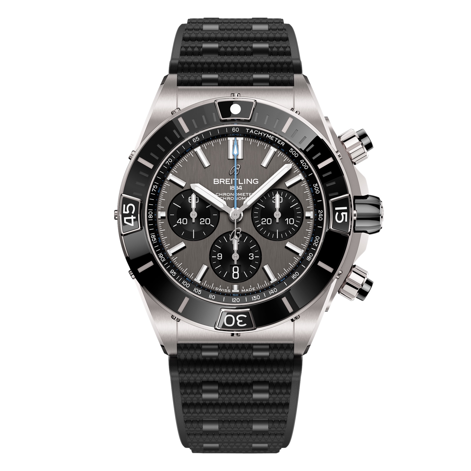 Reloj Breitling Super Chronomat B01 44mm para hombre Caucho gris EB0136251M1S1
