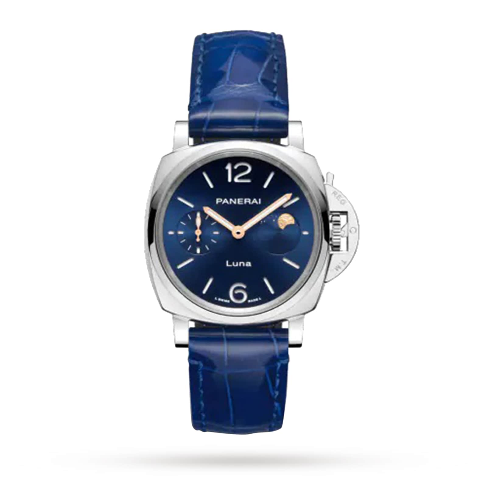 Reloj Panerai Luminor Due Luna Moonphase 38mm para mujer - Azul PAM01179