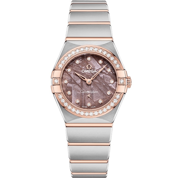 Omega Constellation Manhattan 25 131.25.25.60.99.001 Quartz Acero Inoxidable Oro Sedna Diamante Meteorito Lila