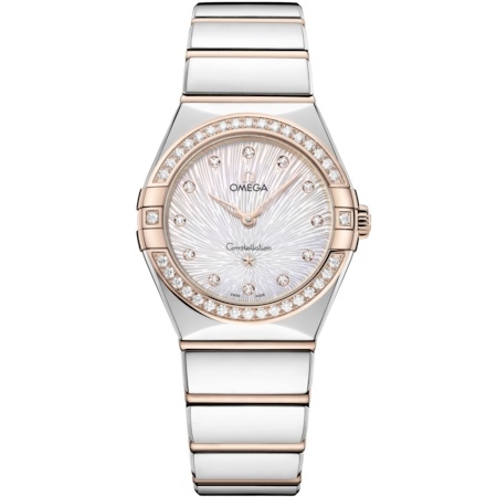 Omega 131.25.28.60.55.003 Constellation Manhattan 28 Quartz Stainless Steel - Moonshine Gold - Diamond / MOP Supernova