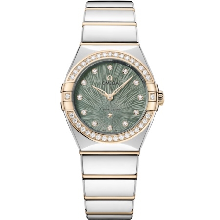 Omega 131.25.28.60.60.001 Constellation Manhattan 28 Quartz Stainless Steel - Moonshine Gold - Diamond / Green Supernova