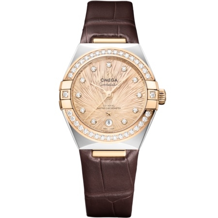 Omega 131.28.29.20.58.001 Constellation Manhattan 29 Co-Axial Master Chronometer Stainless Steel - Moonshine Gold - Diamond / Champagne Supernova / Alligator